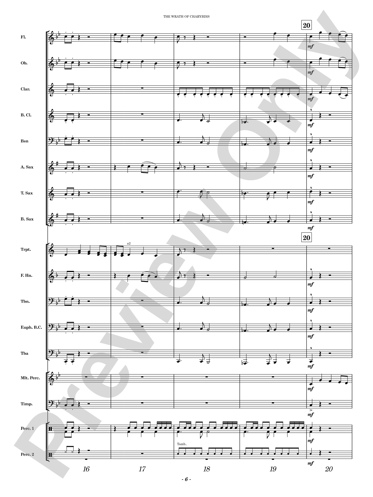 The Wrath of Charybdis: Concert Band Conductor Score & Parts