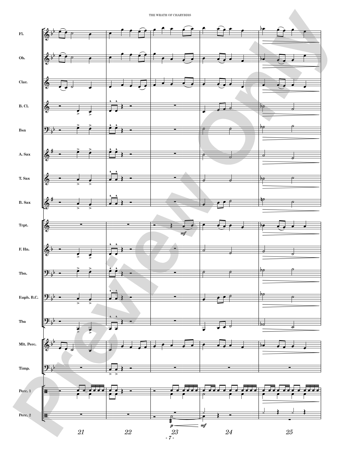 The Wrath of Charybdis: Concert Band Conductor Score & Parts