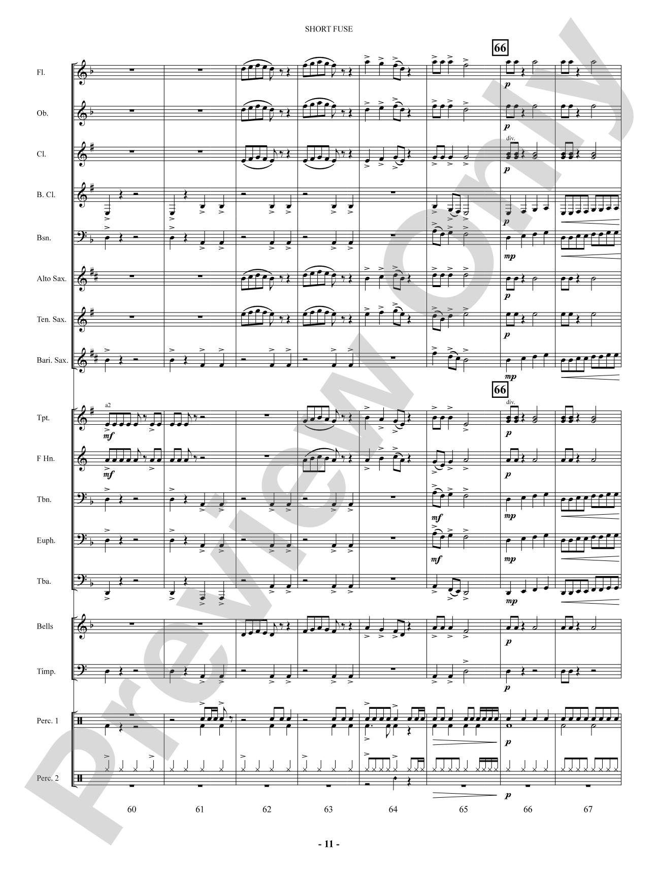 Short Fuse: Concert Band Conductor Score & Parts