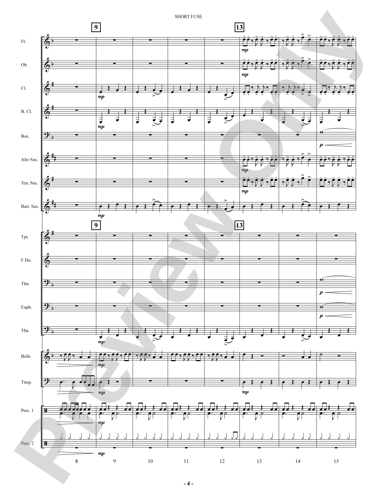 Short Fuse: Concert Band Conductor Score & Parts
