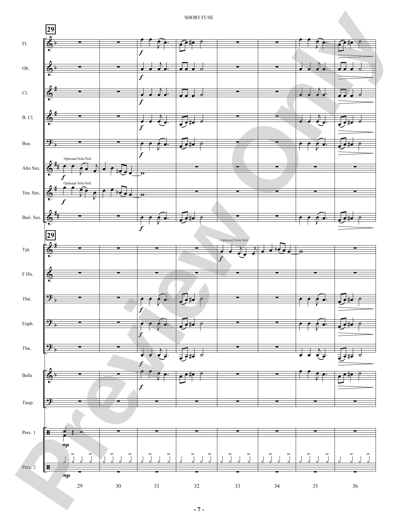 Short Fuse: Concert Band Conductor Score & Parts