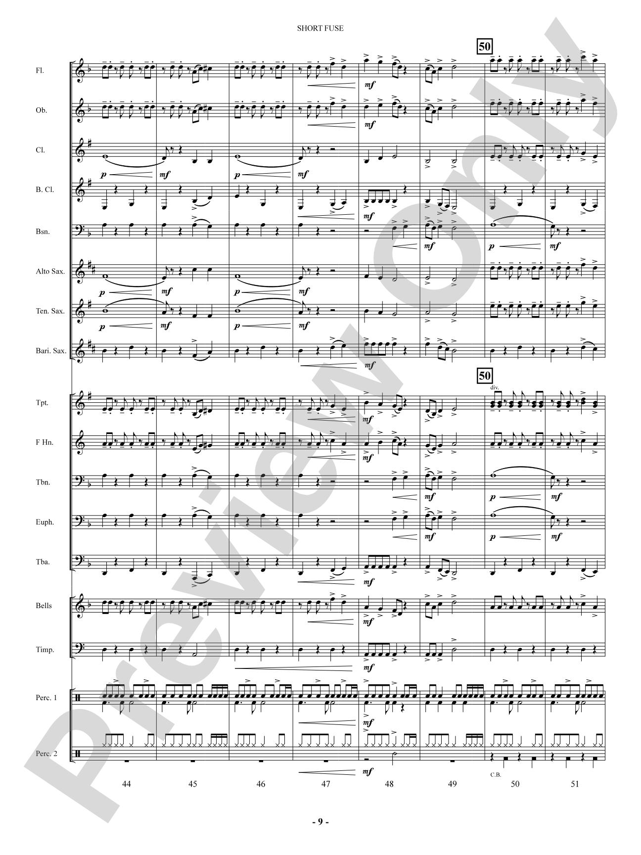 Short Fuse: Concert Band Conductor Score & Parts