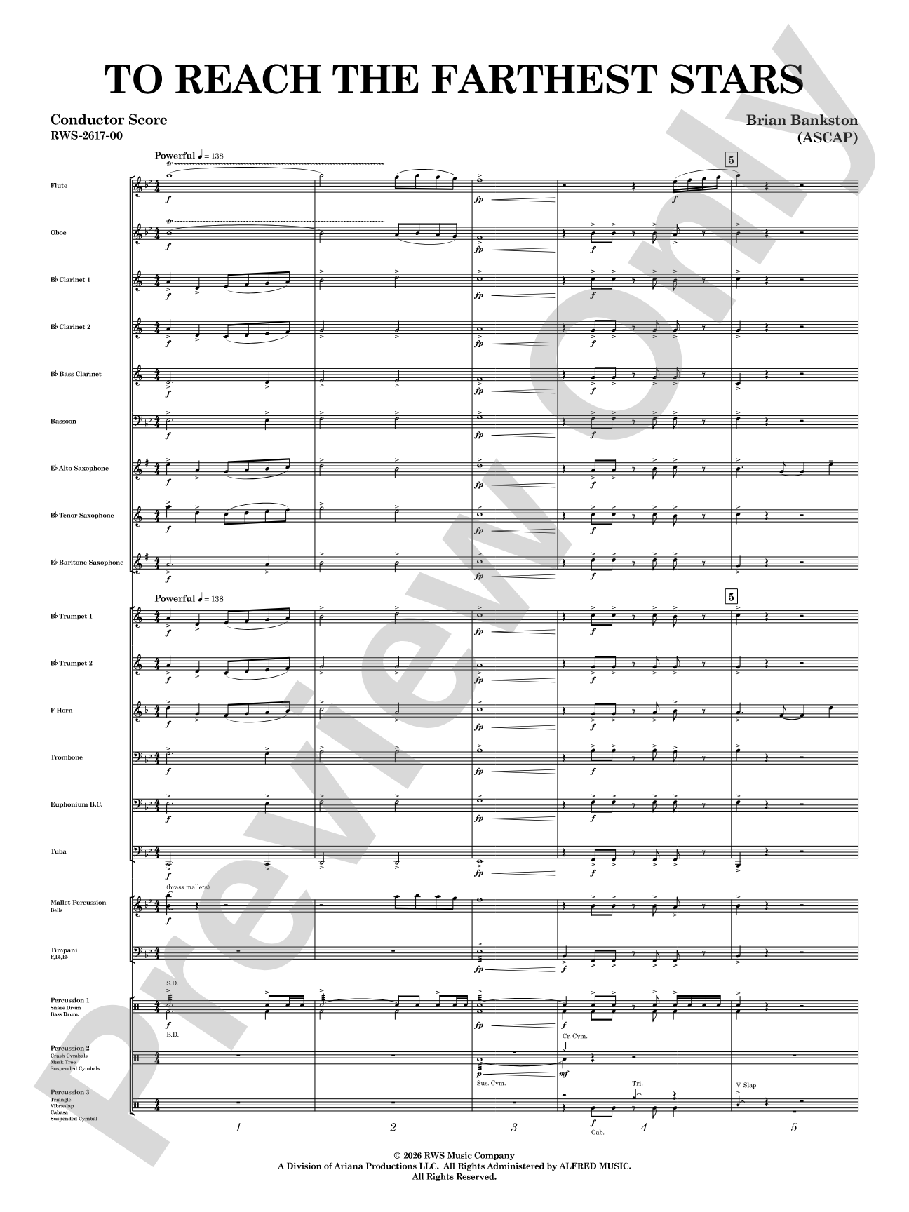 To Reach the Farthest Stars: Concert Band Conductor Score & Parts