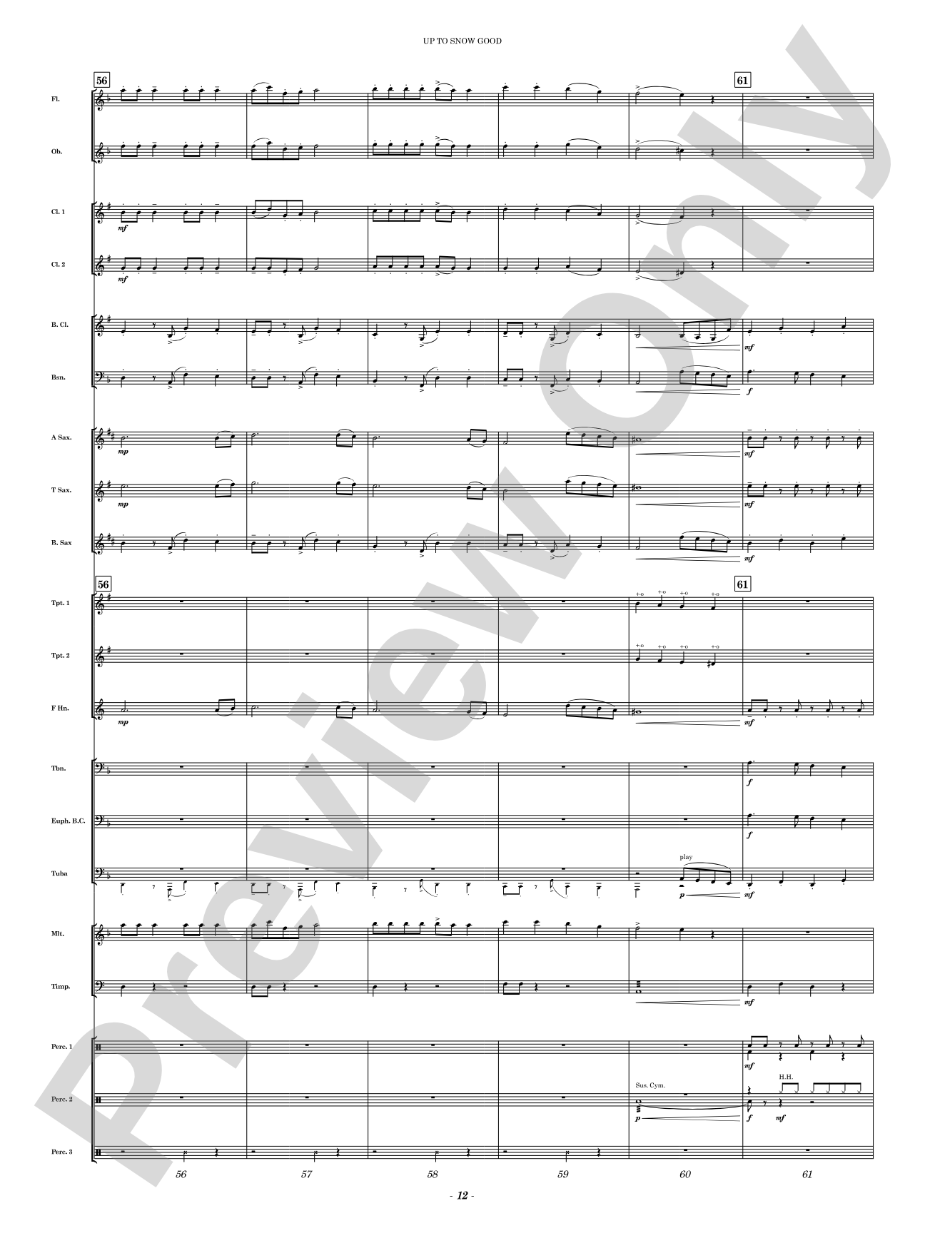 Up to Snow Good: Concert Band Conductor Score & Parts