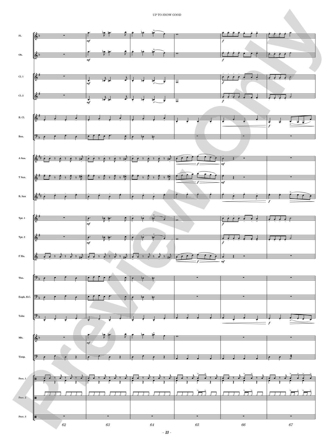Up to Snow Good: Concert Band Conductor Score & Parts