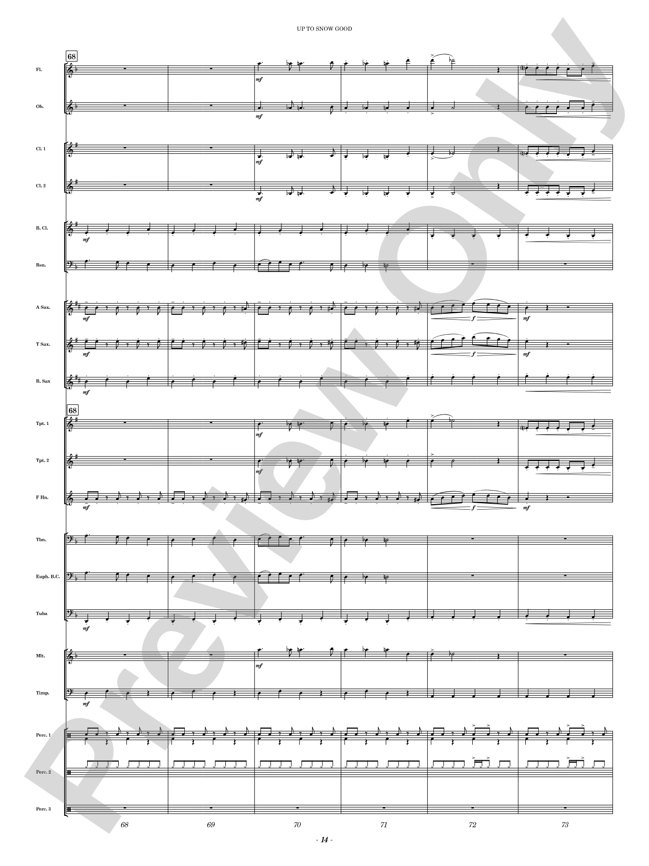 Up to Snow Good: Concert Band Conductor Score & Parts