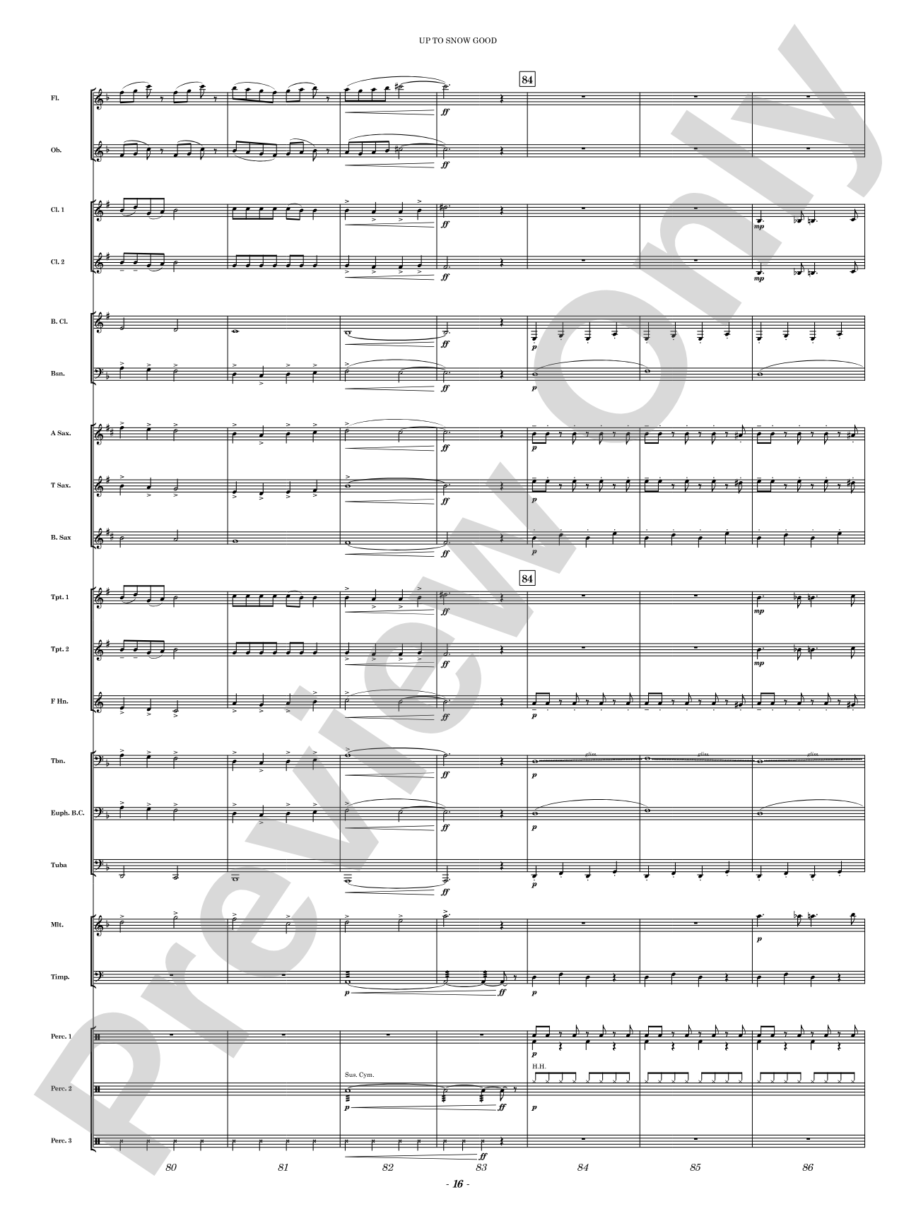 Up to Snow Good: Concert Band Conductor Score & Parts