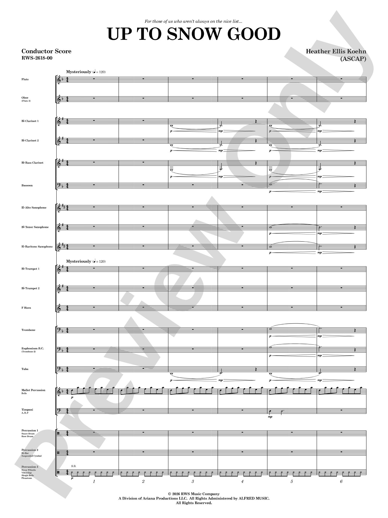 Up to Snow Good: Concert Band Conductor Score & Parts