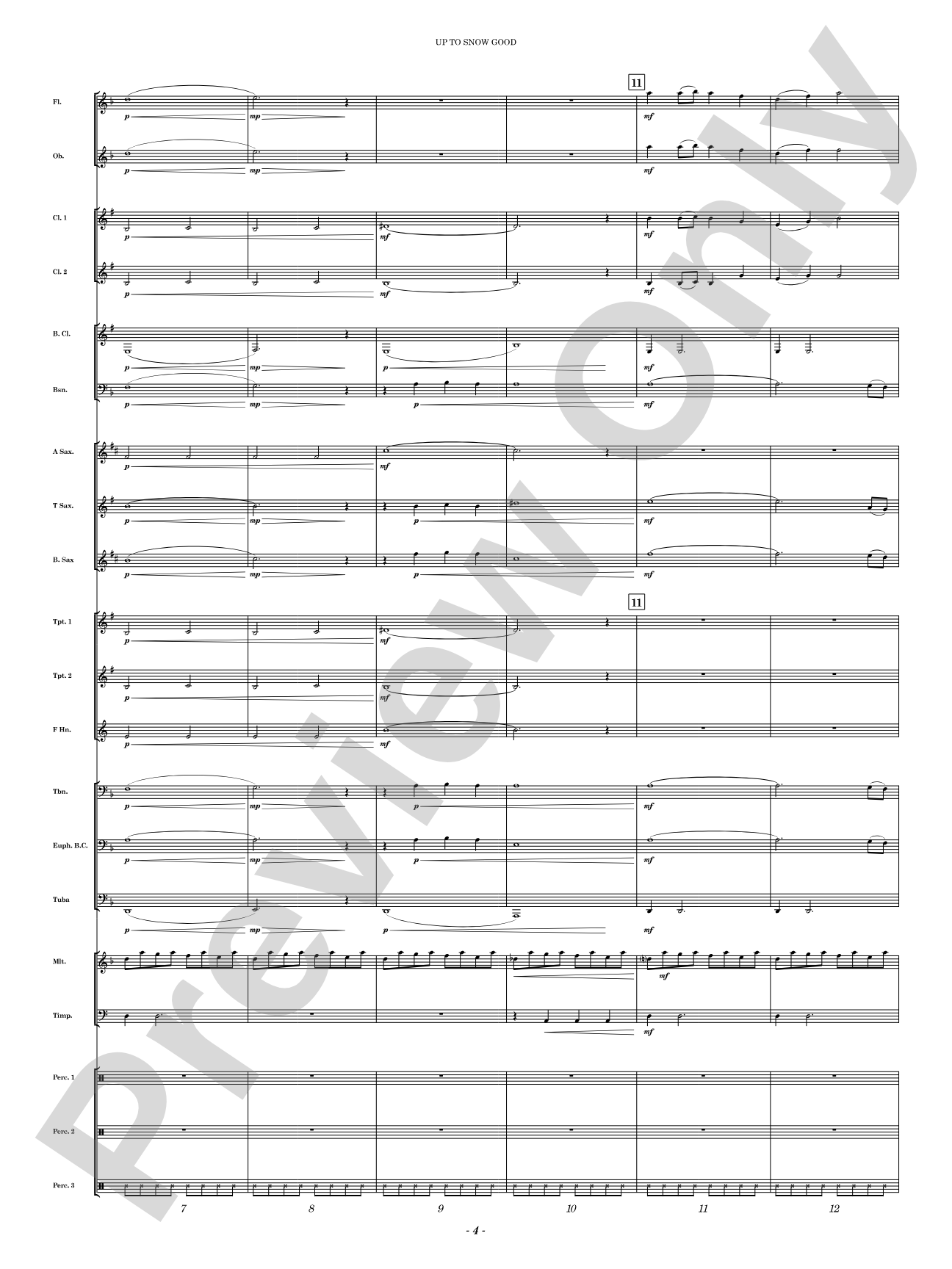 Up to Snow Good: Concert Band Conductor Score & Parts
