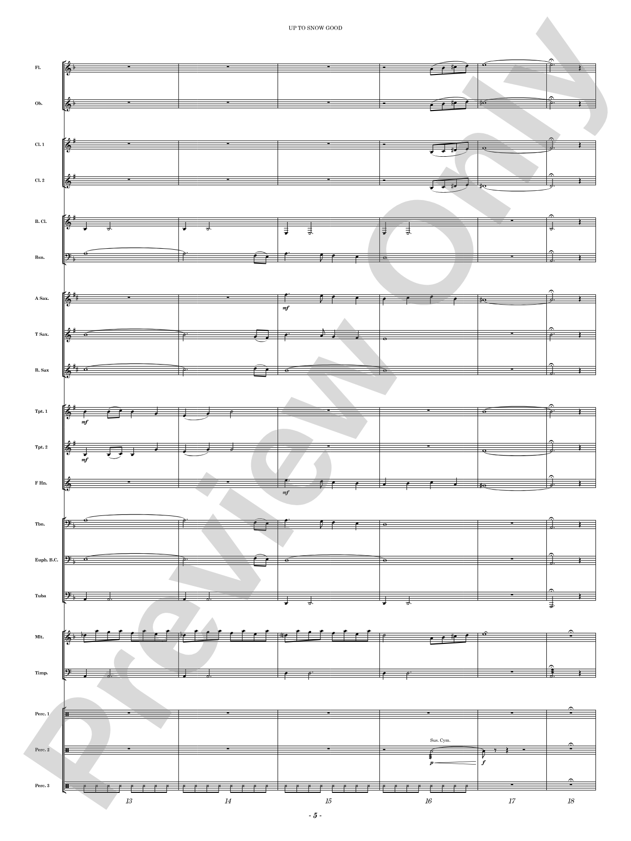 Up to Snow Good: Concert Band Conductor Score & Parts