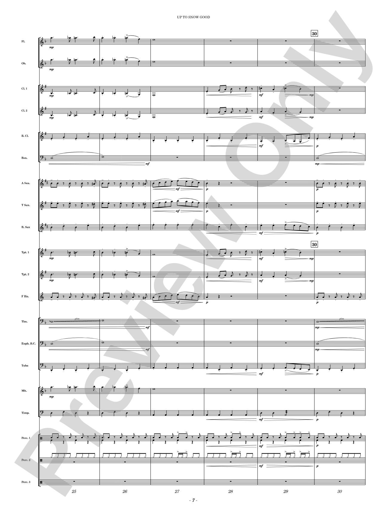 Up to Snow Good: Concert Band Conductor Score & Parts