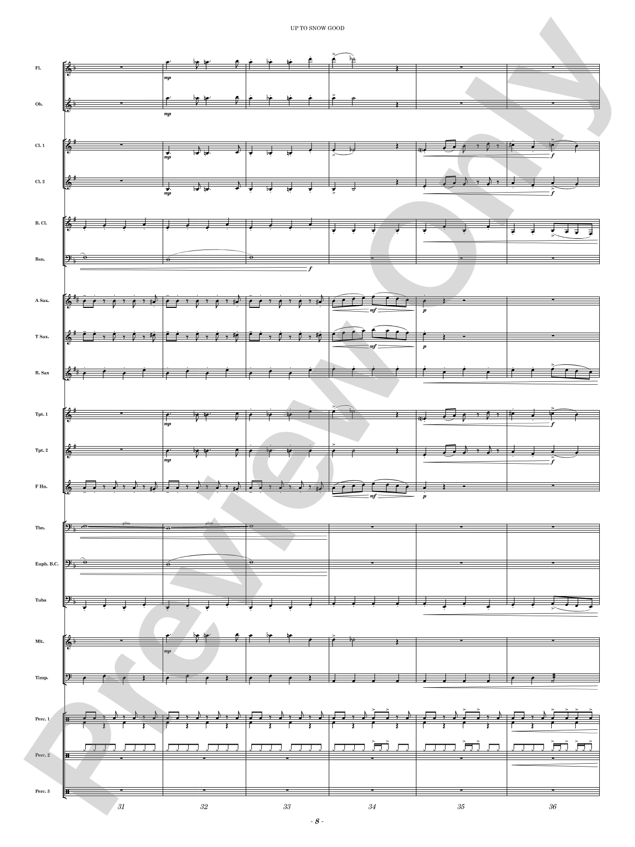 Up to Snow Good: Concert Band Conductor Score & Parts