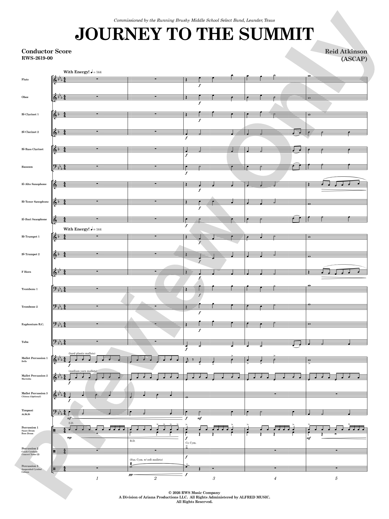 Journey to the Summit: Concert Band Conductor Score & Parts
