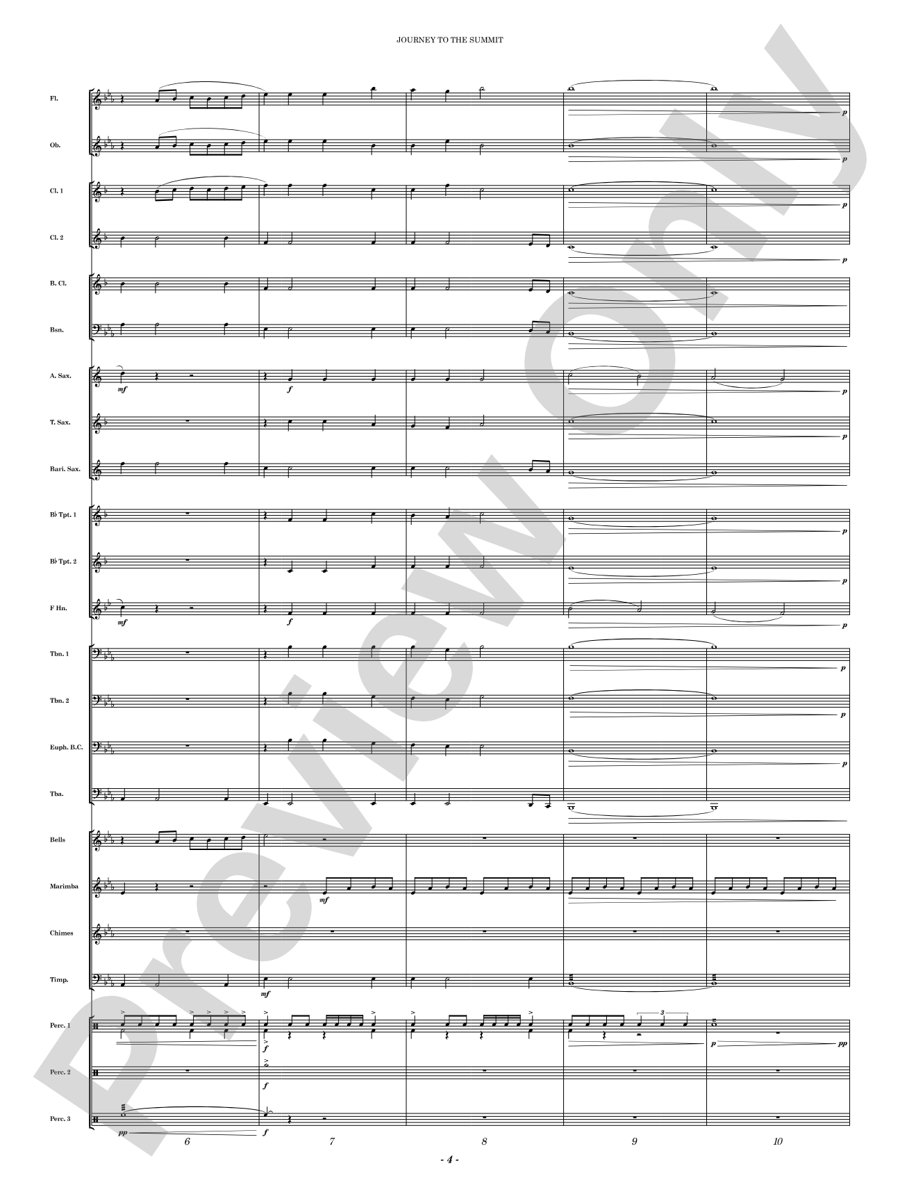 Journey to the Summit: Concert Band Conductor Score & Parts