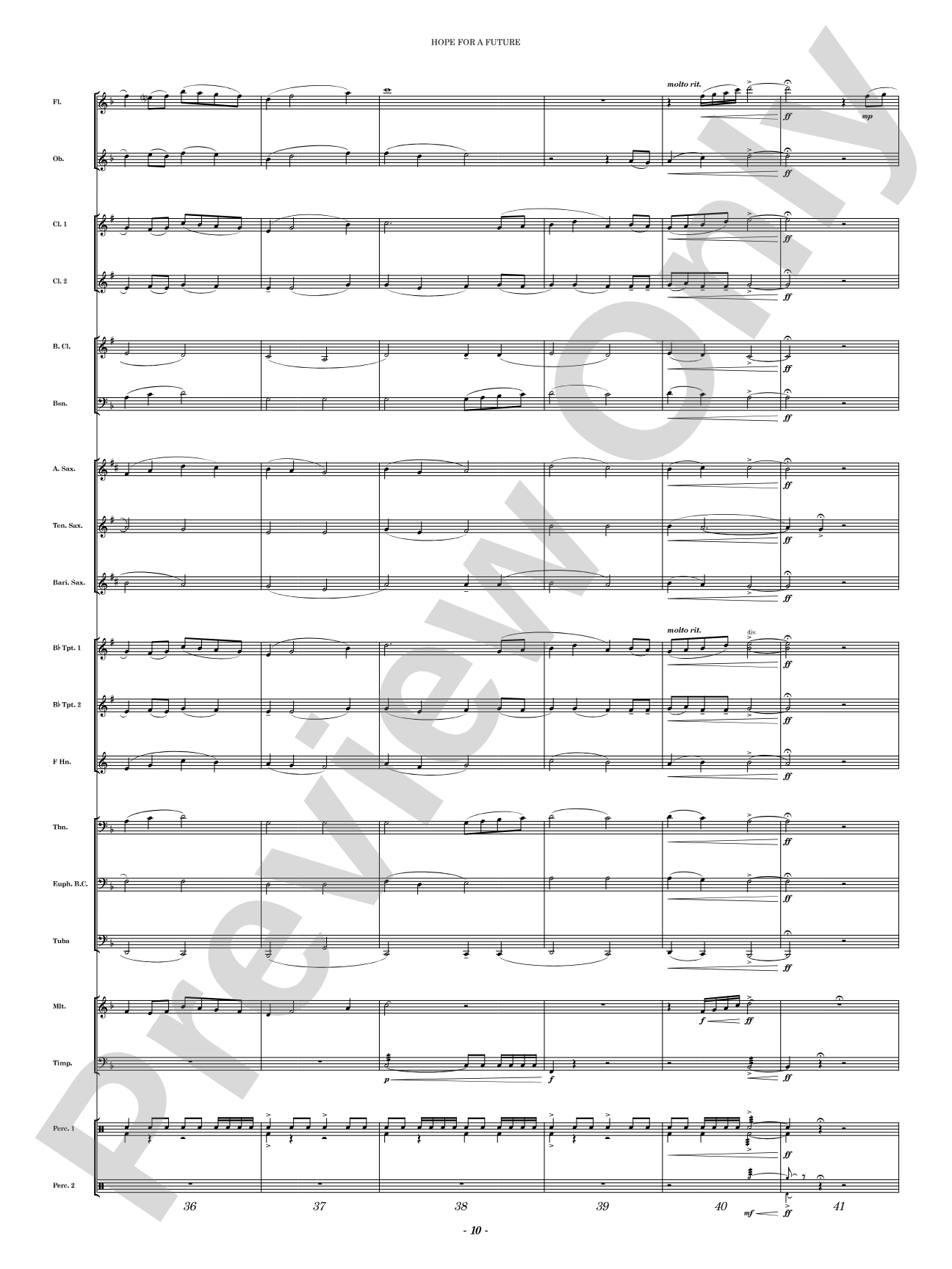 Hope for a Future: Concert Band Conductor Score & Parts