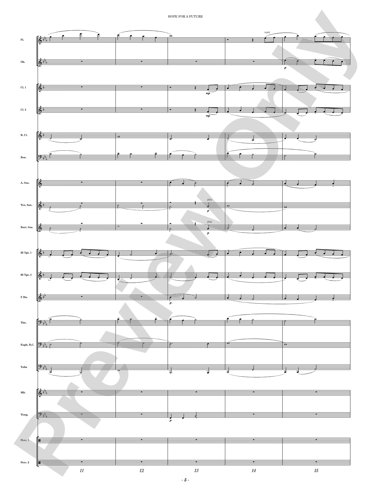 Hope for a Future: Concert Band Conductor Score & Parts