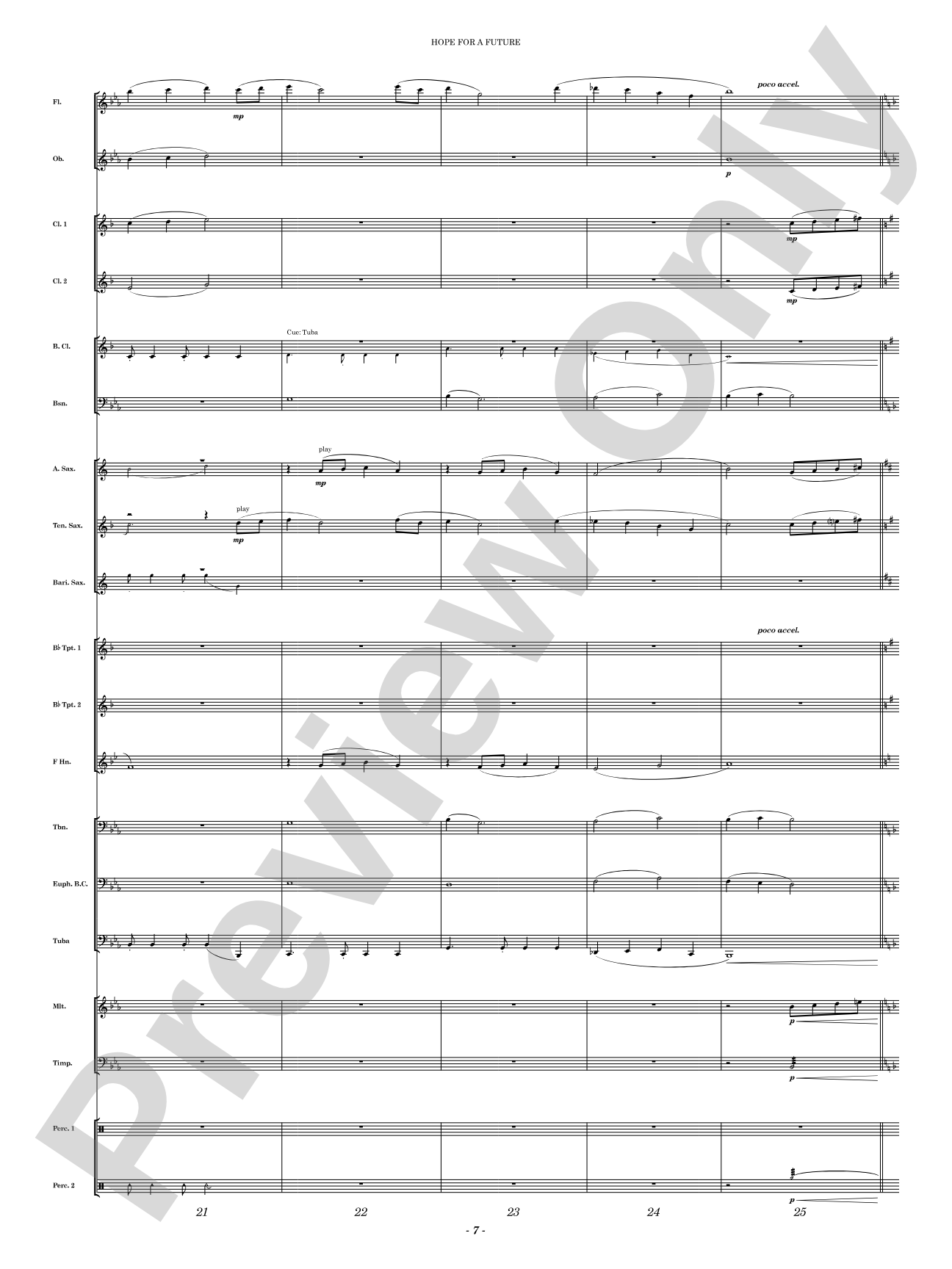 Hope for a Future: Concert Band Conductor Score & Parts