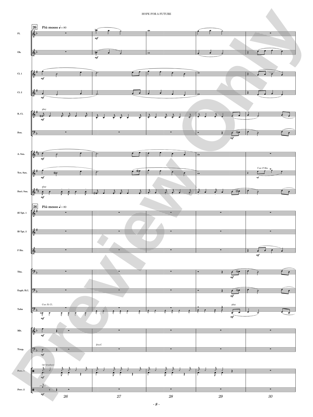 Hope for a Future: Concert Band Conductor Score & Parts