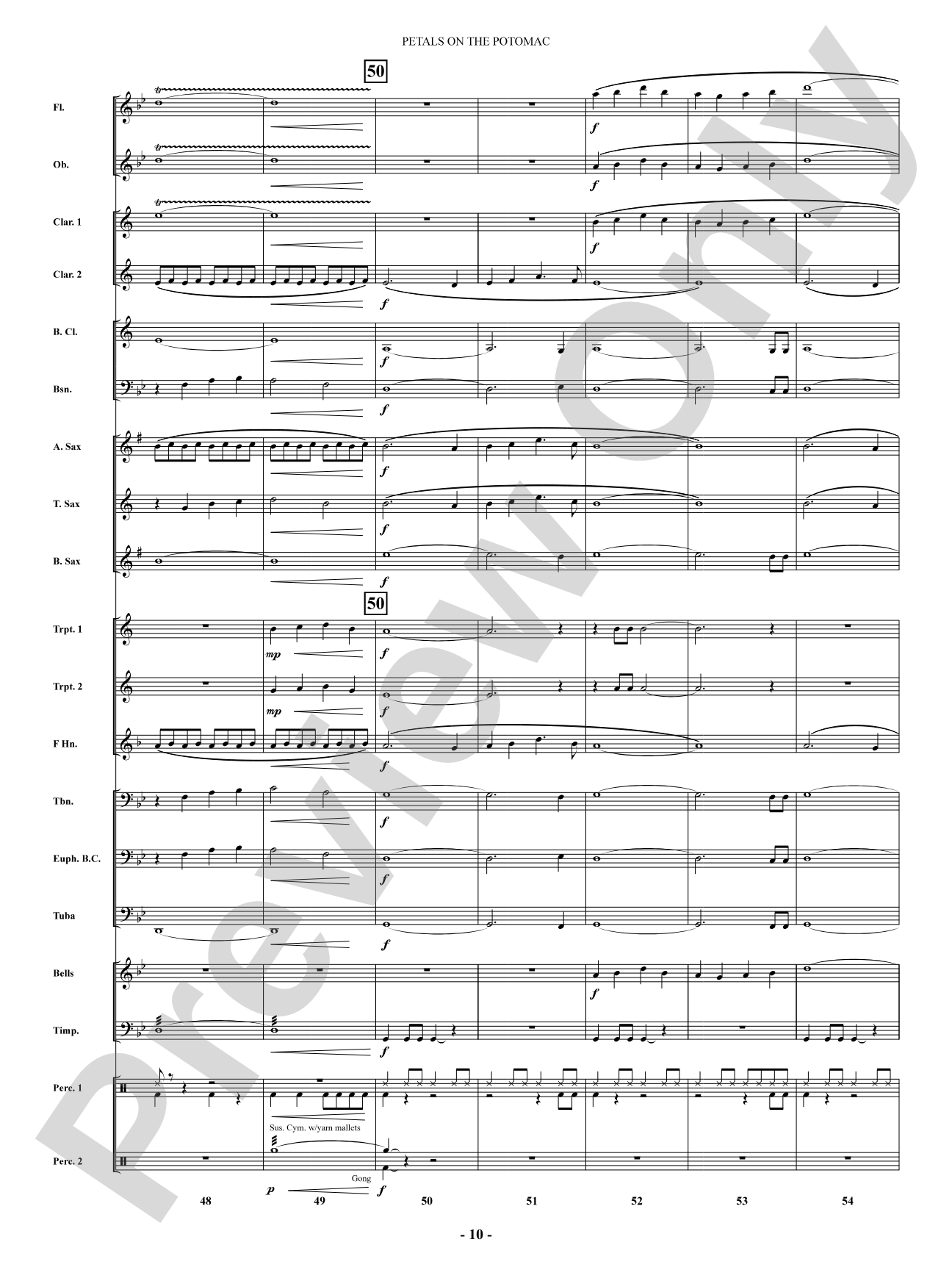 Petals on the Potomac: Concert Band Conductor Score & Parts