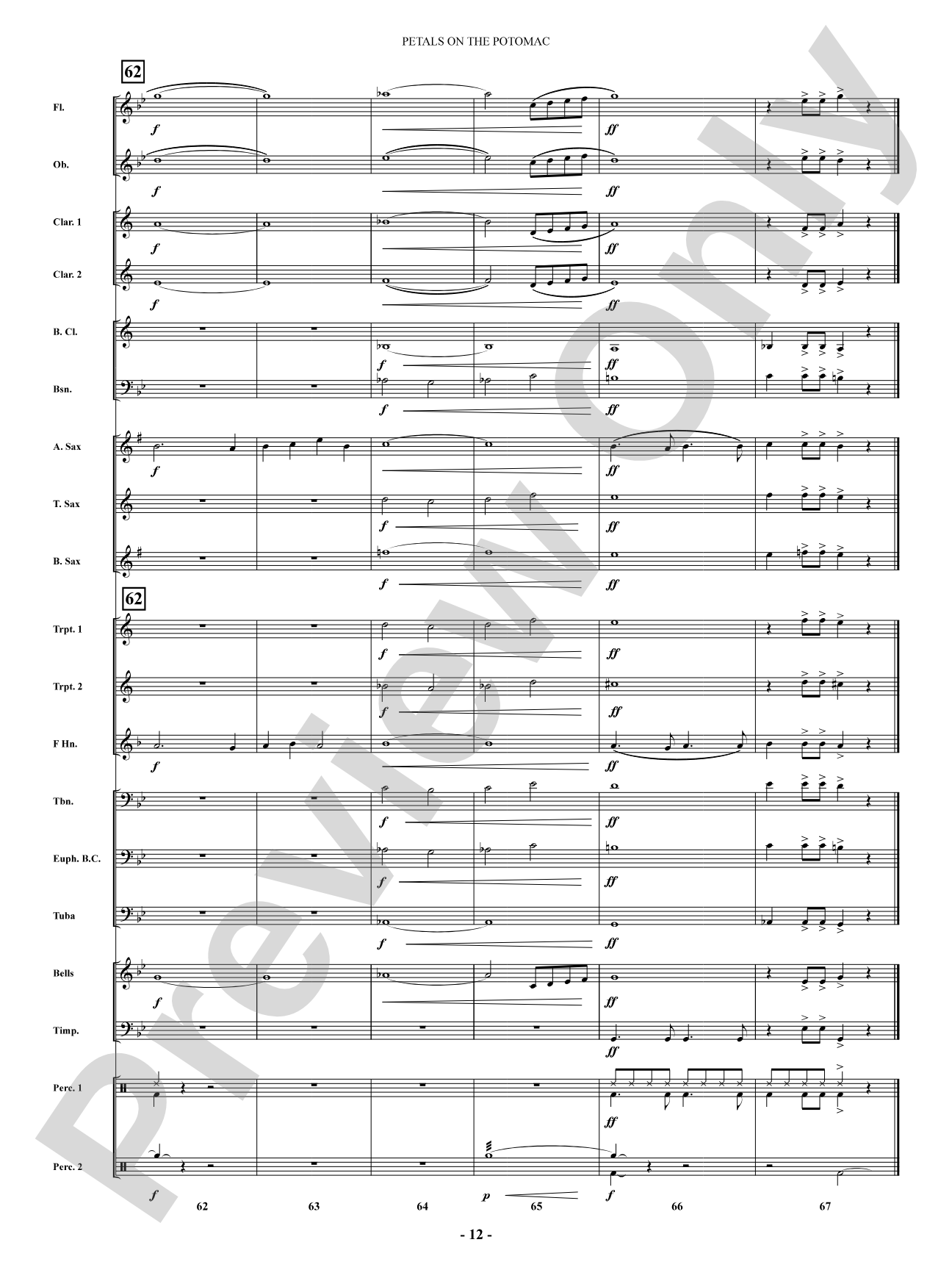 Petals on the Potomac: Concert Band Conductor Score & Parts