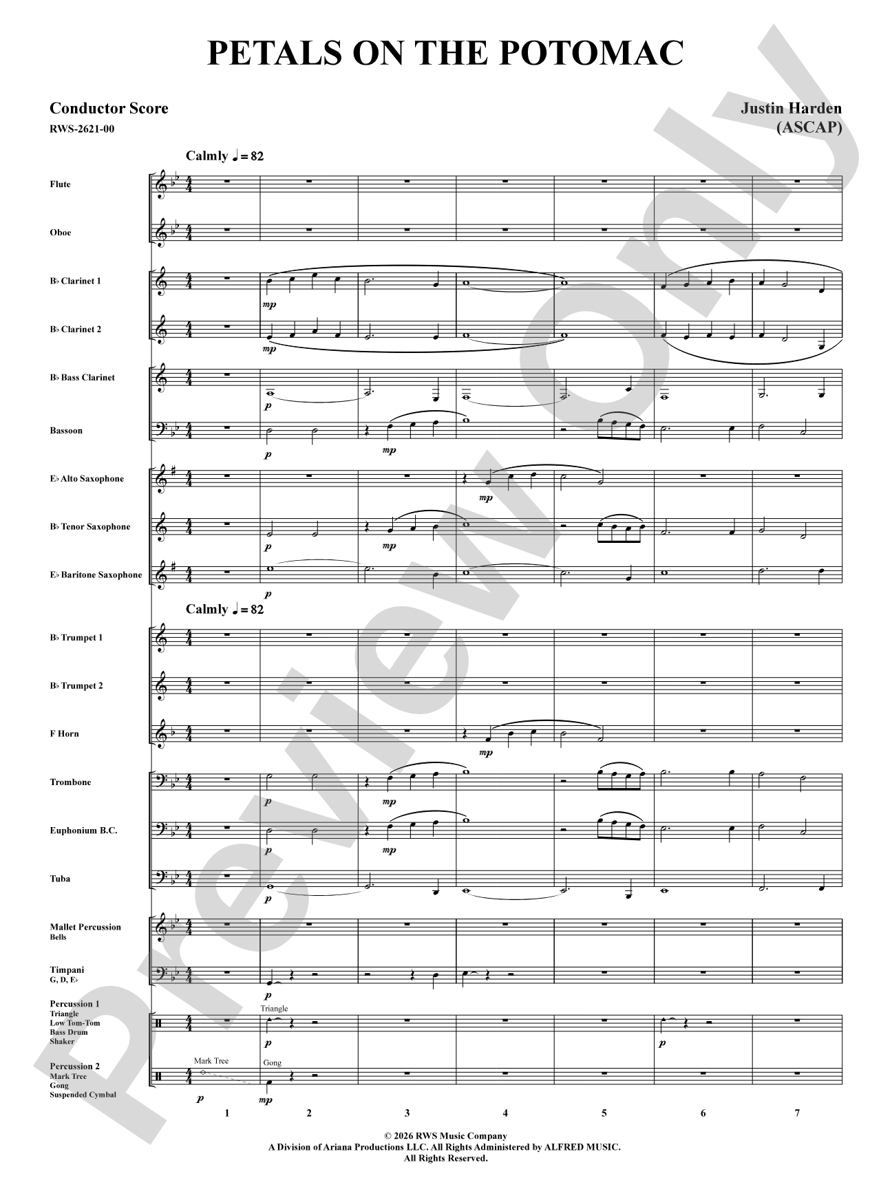 Petals on the Potomac: Concert Band Conductor Score & Parts
