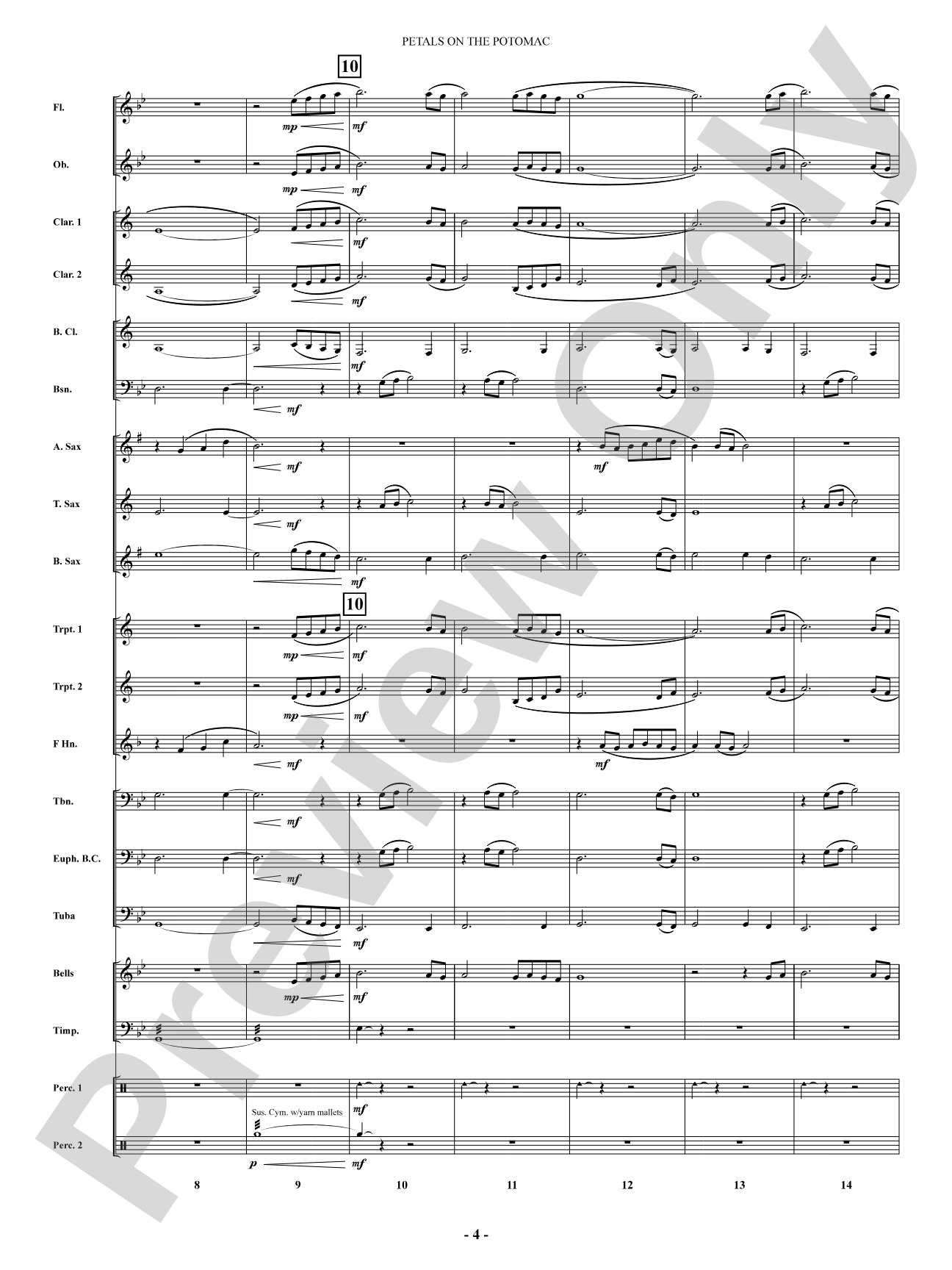 Petals on the Potomac: Concert Band Conductor Score & Parts