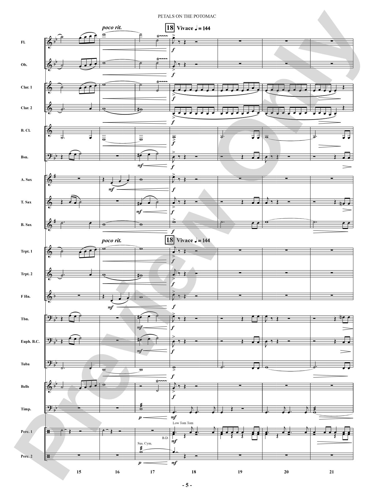 Petals on the Potomac: Concert Band Conductor Score & Parts