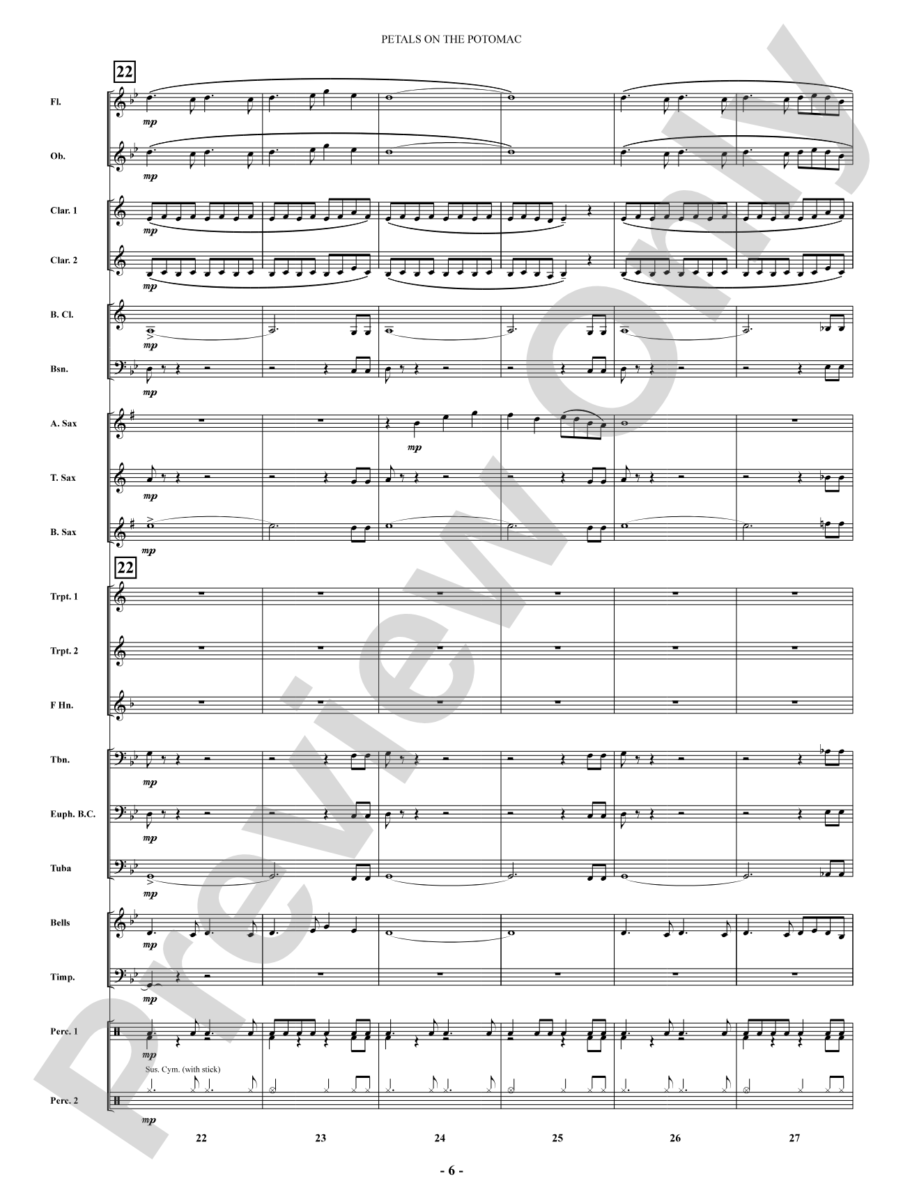 Petals on the Potomac: Concert Band Conductor Score & Parts