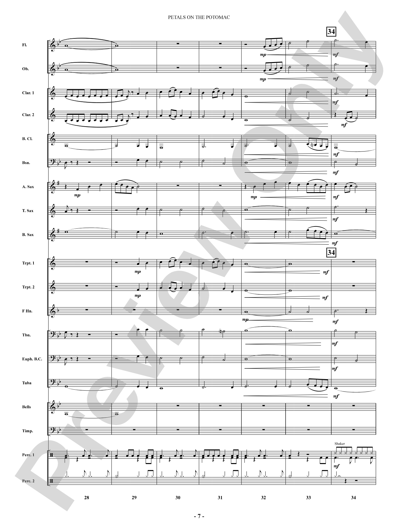 Petals on the Potomac: Concert Band Conductor Score & Parts