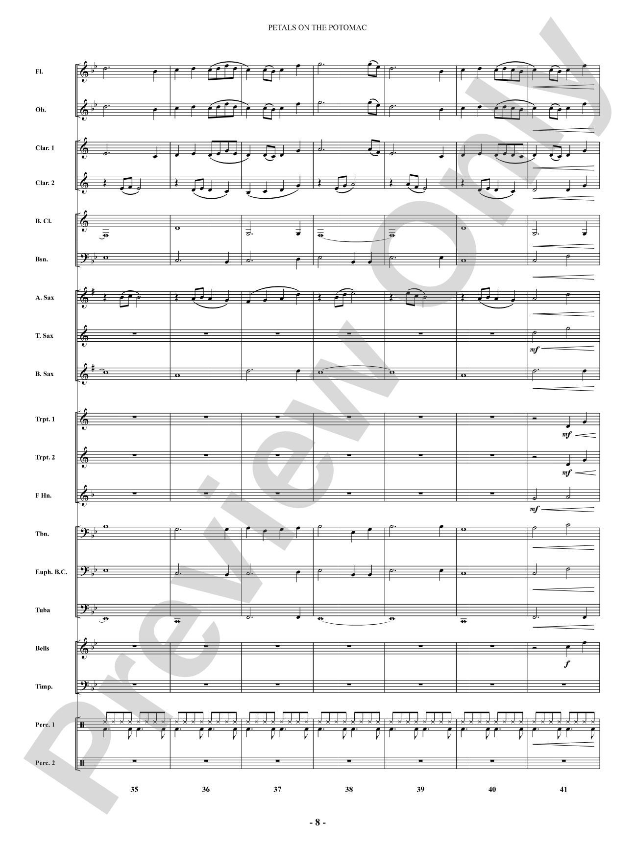 Petals on the Potomac: Concert Band Conductor Score & Parts