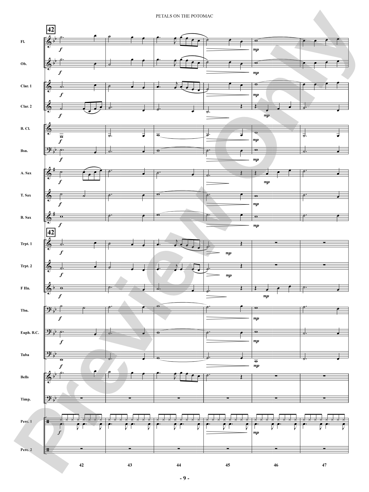 Petals on the Potomac: Concert Band Conductor Score & Parts