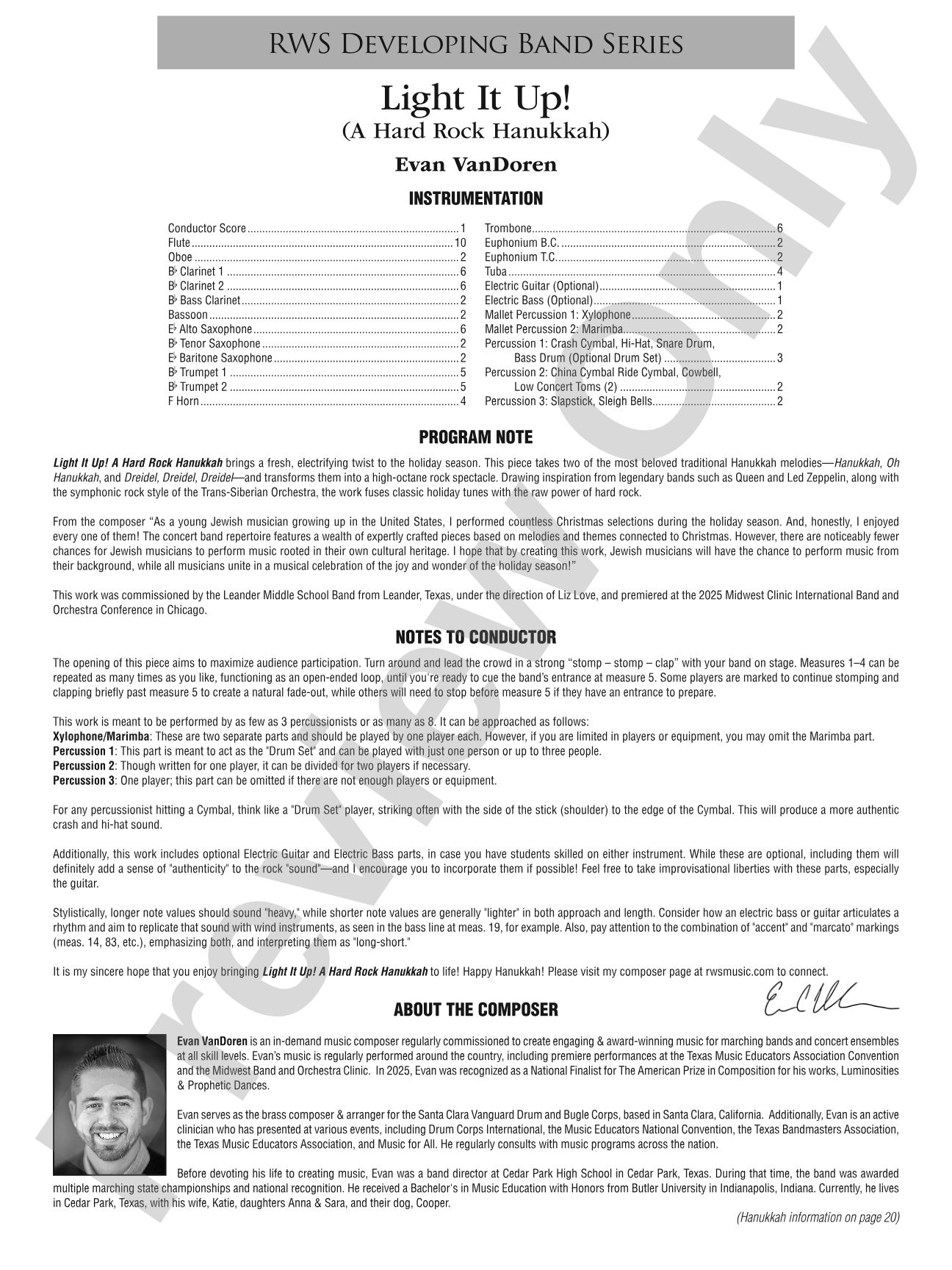 Light It Up!: Concert Band Conductor Score & Parts