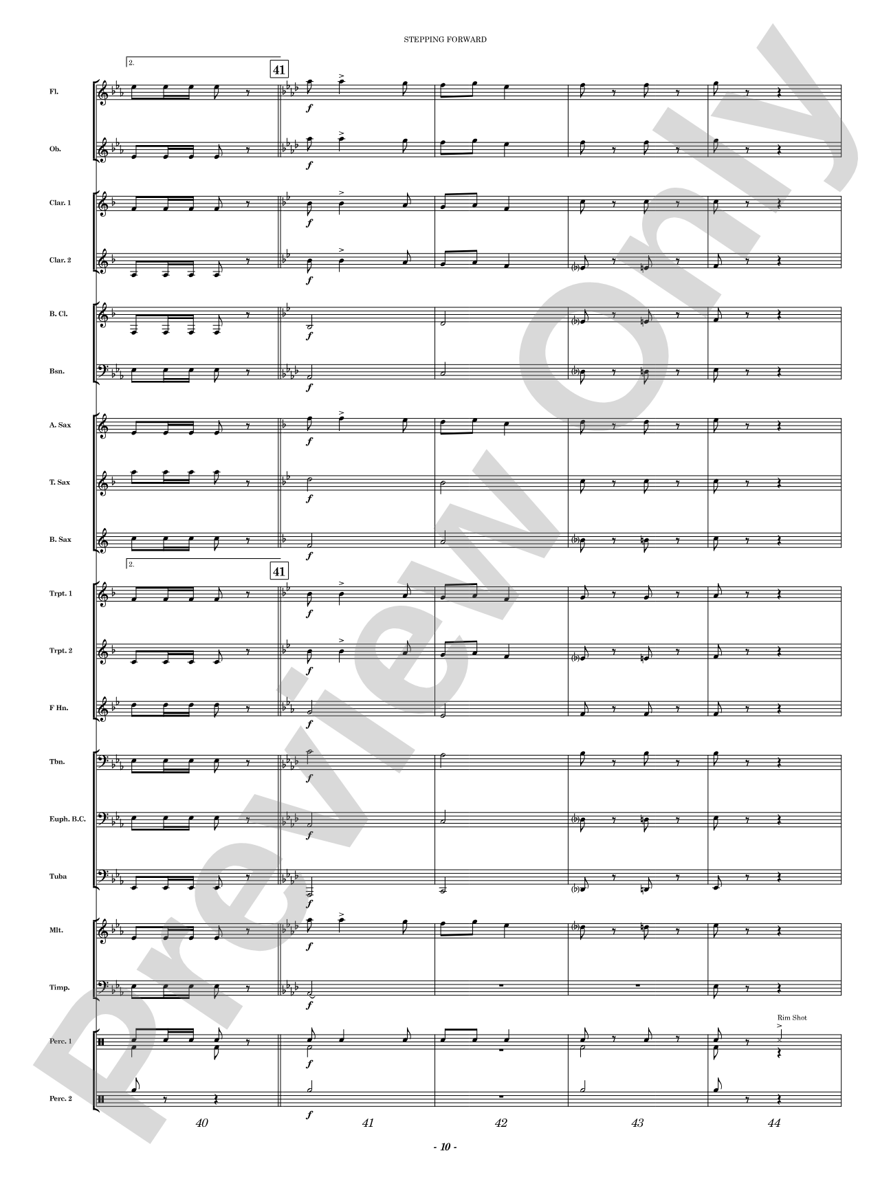 Stepping Forward: Concert Band Conductor Score & Parts