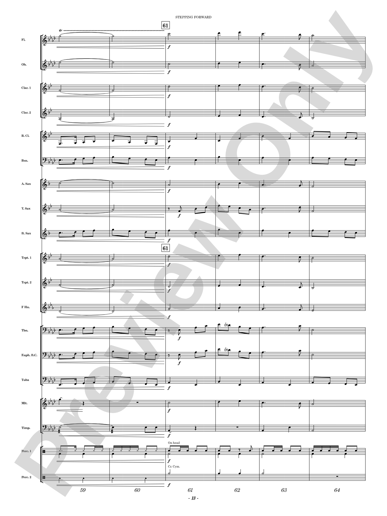 Stepping Forward: Concert Band Conductor Score & Parts