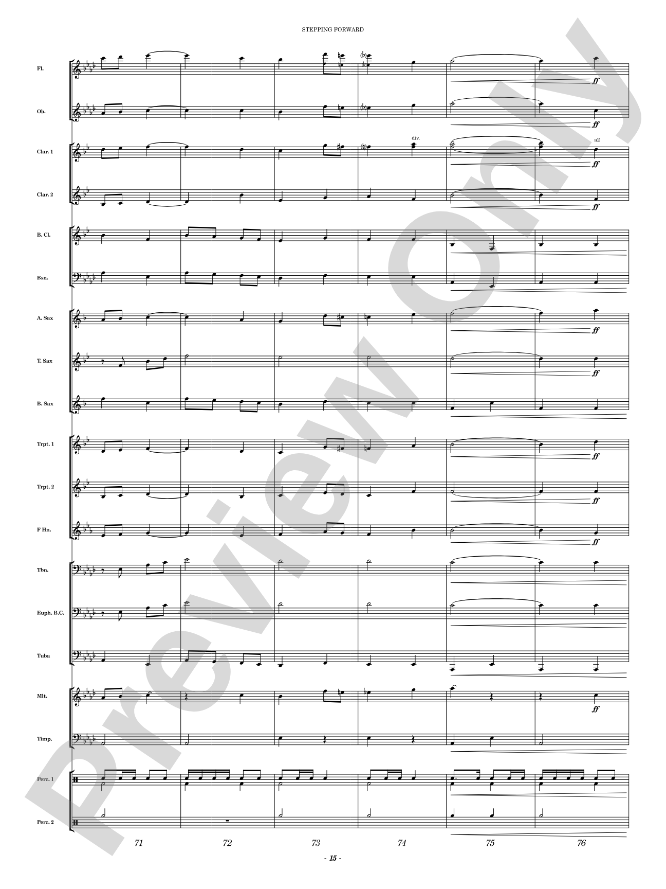 Stepping Forward: Concert Band Conductor Score & Parts