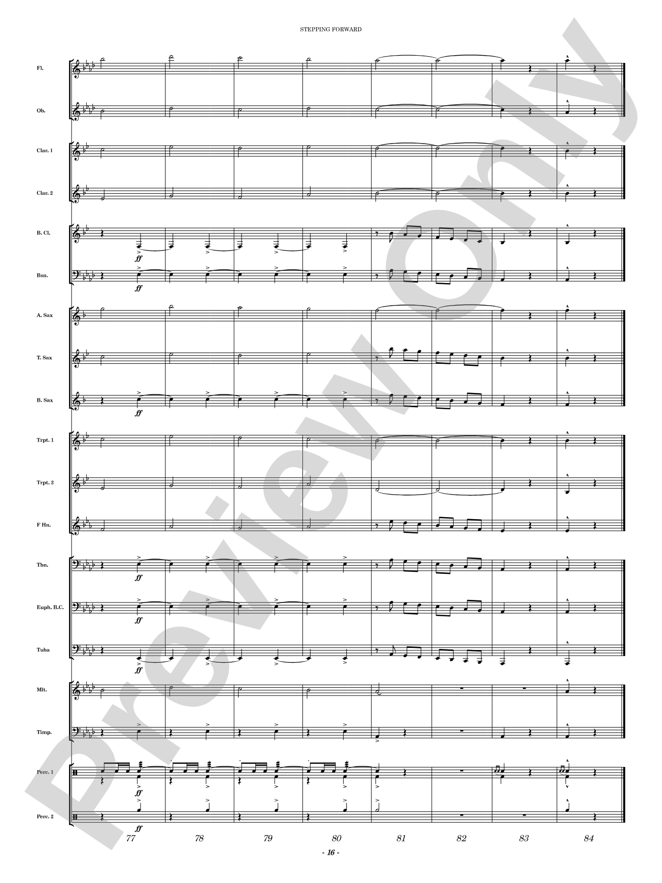 Stepping Forward: Concert Band Conductor Score & Parts