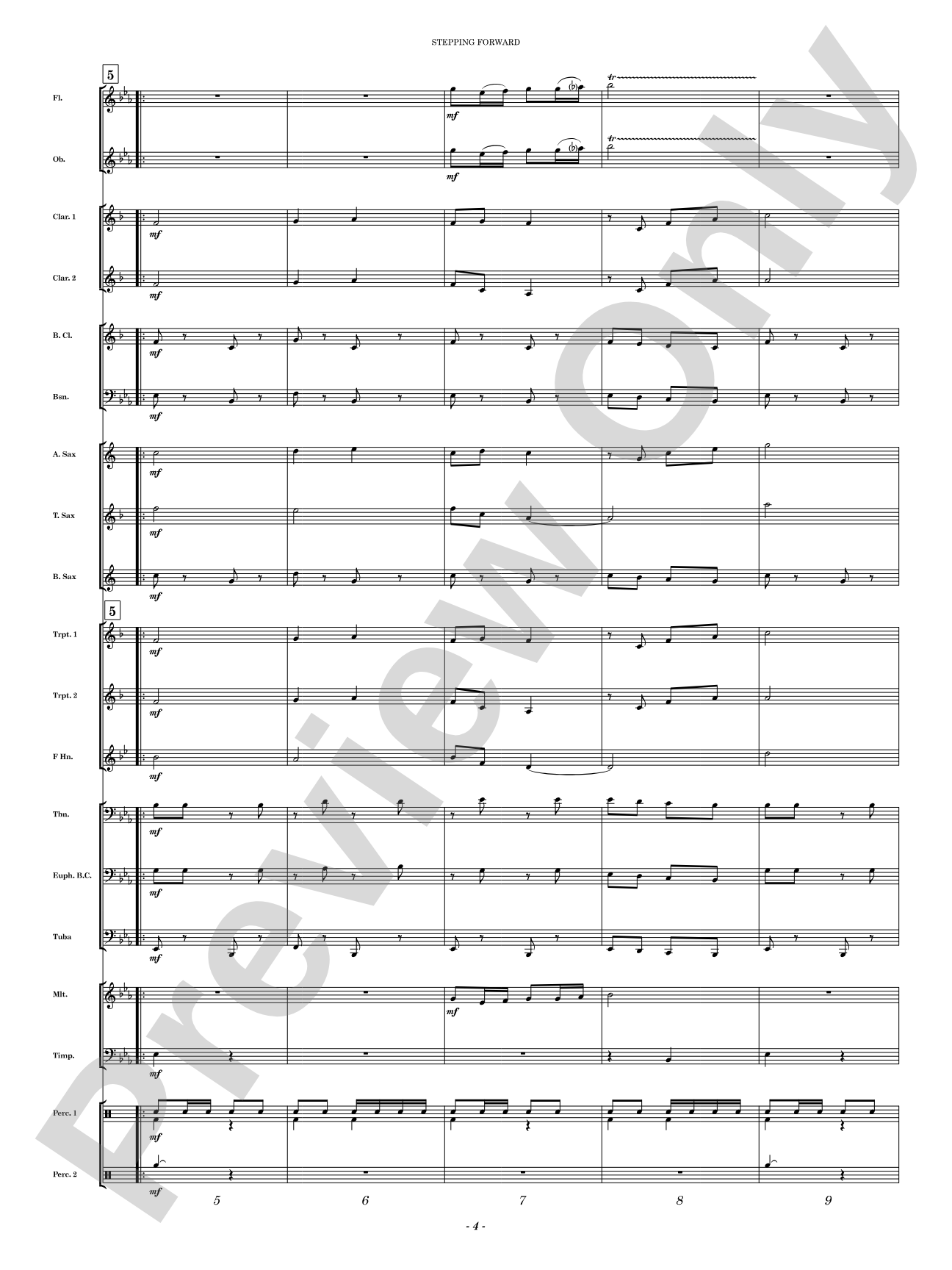 Stepping Forward: Concert Band Conductor Score & Parts