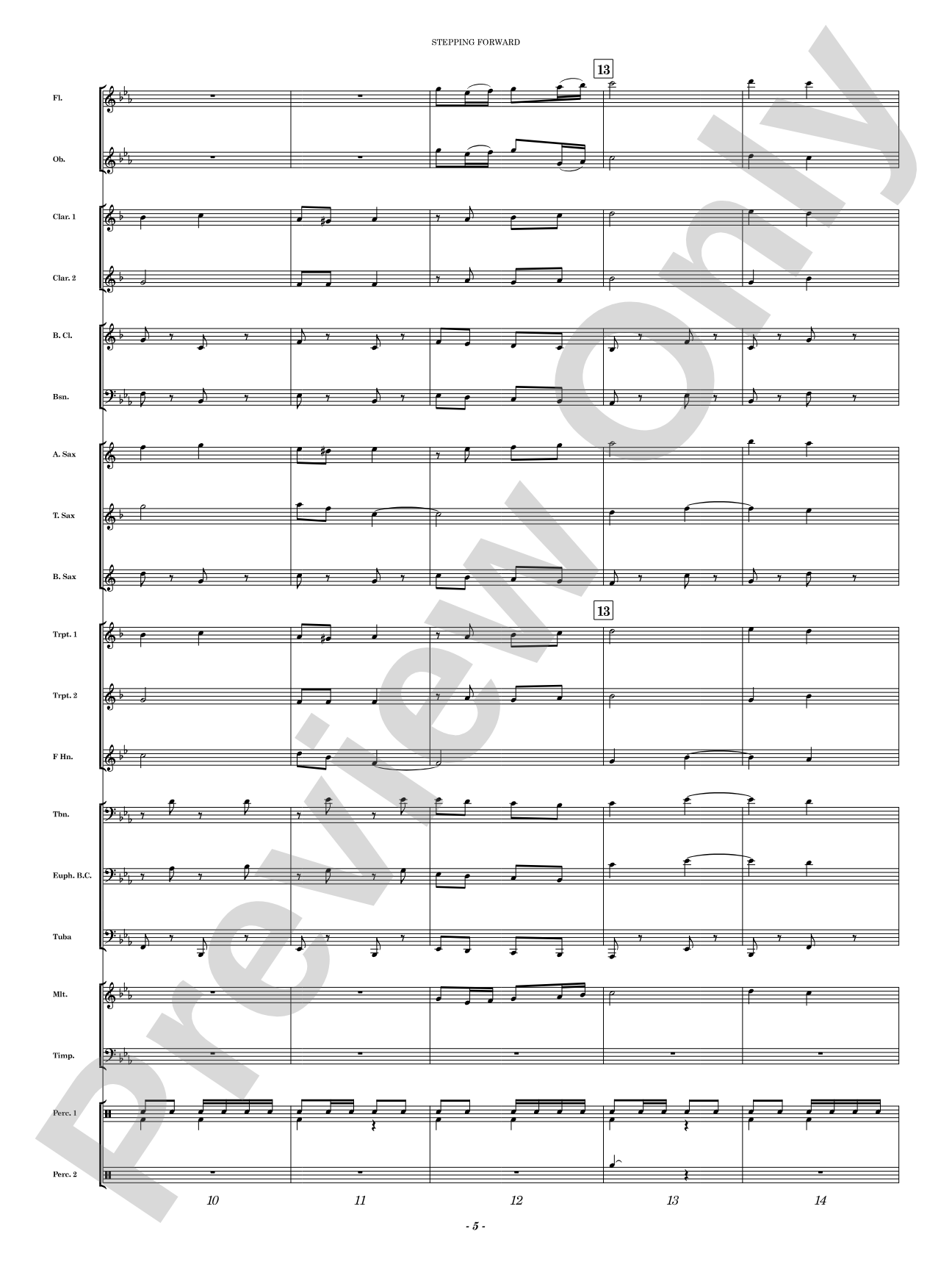 Stepping Forward: Concert Band Conductor Score & Parts