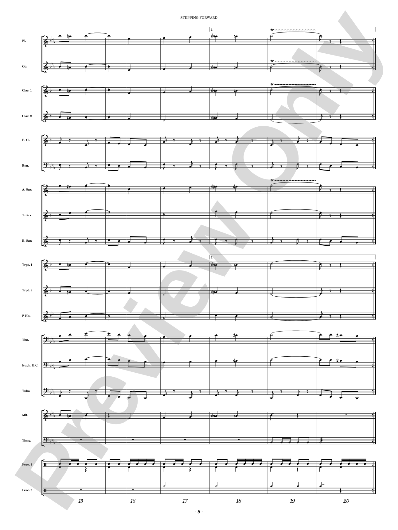 Stepping Forward: Concert Band Conductor Score & Parts