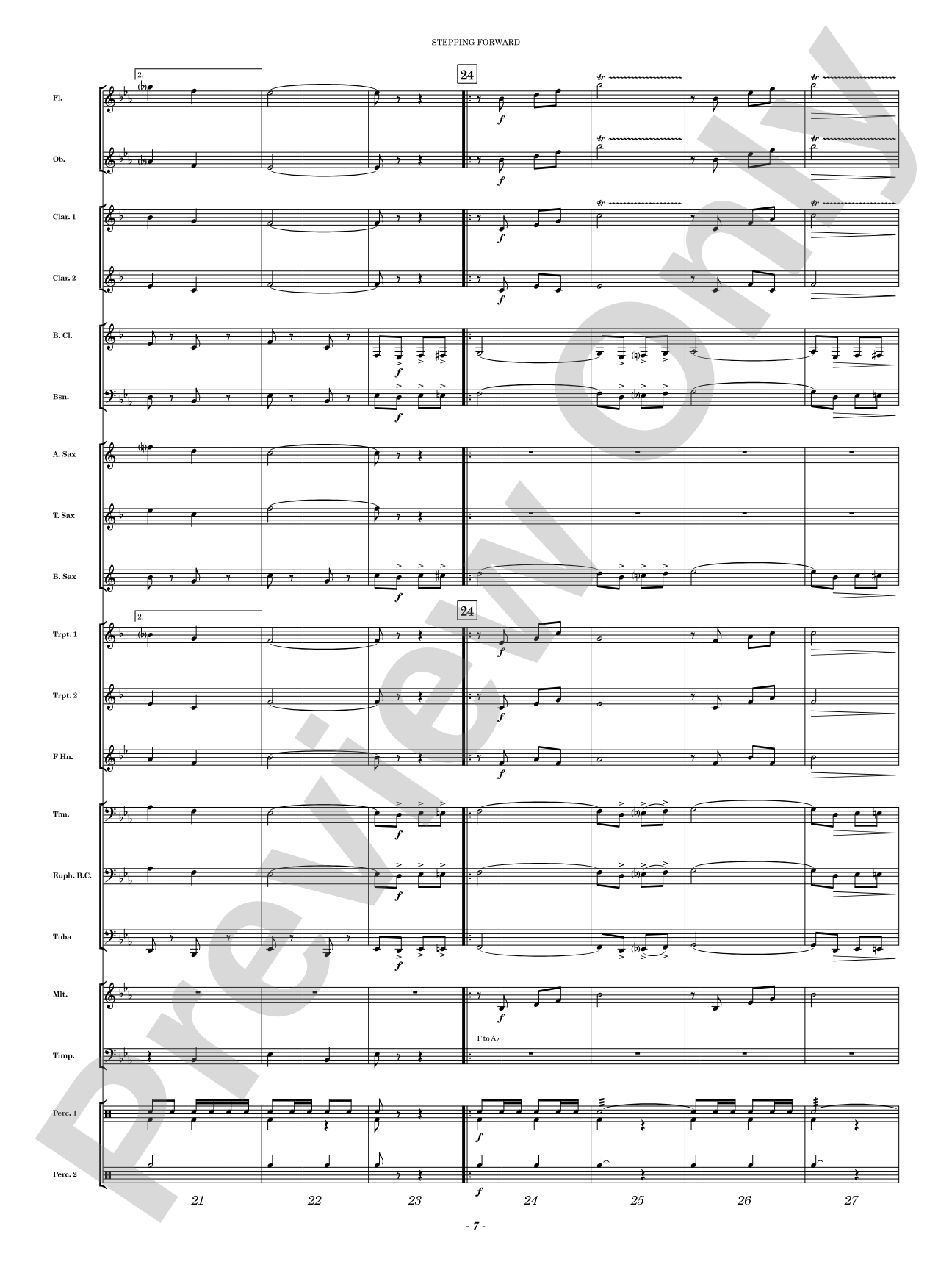 Stepping Forward: Concert Band Conductor Score & Parts