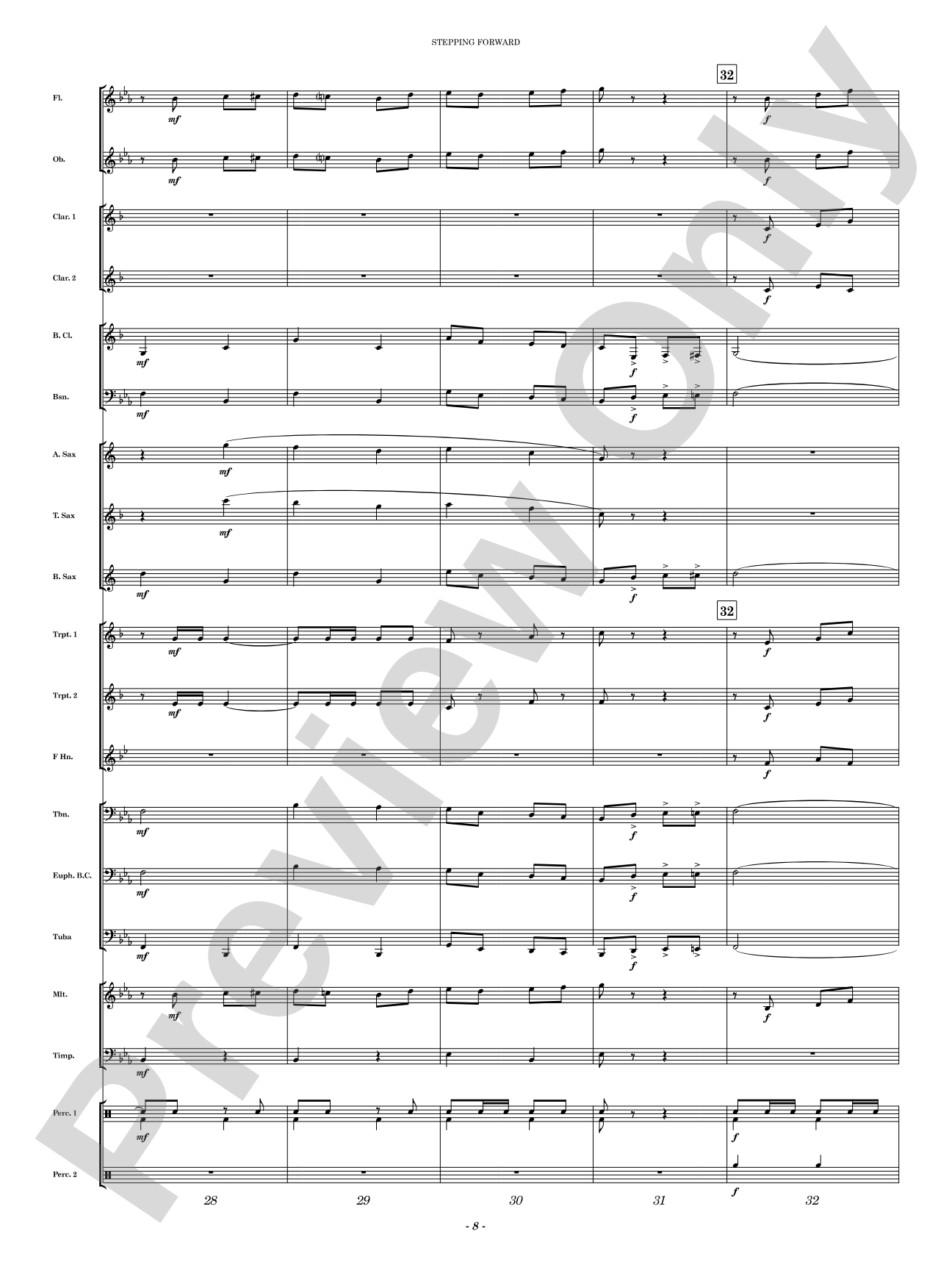 Stepping Forward: Concert Band Conductor Score & Parts