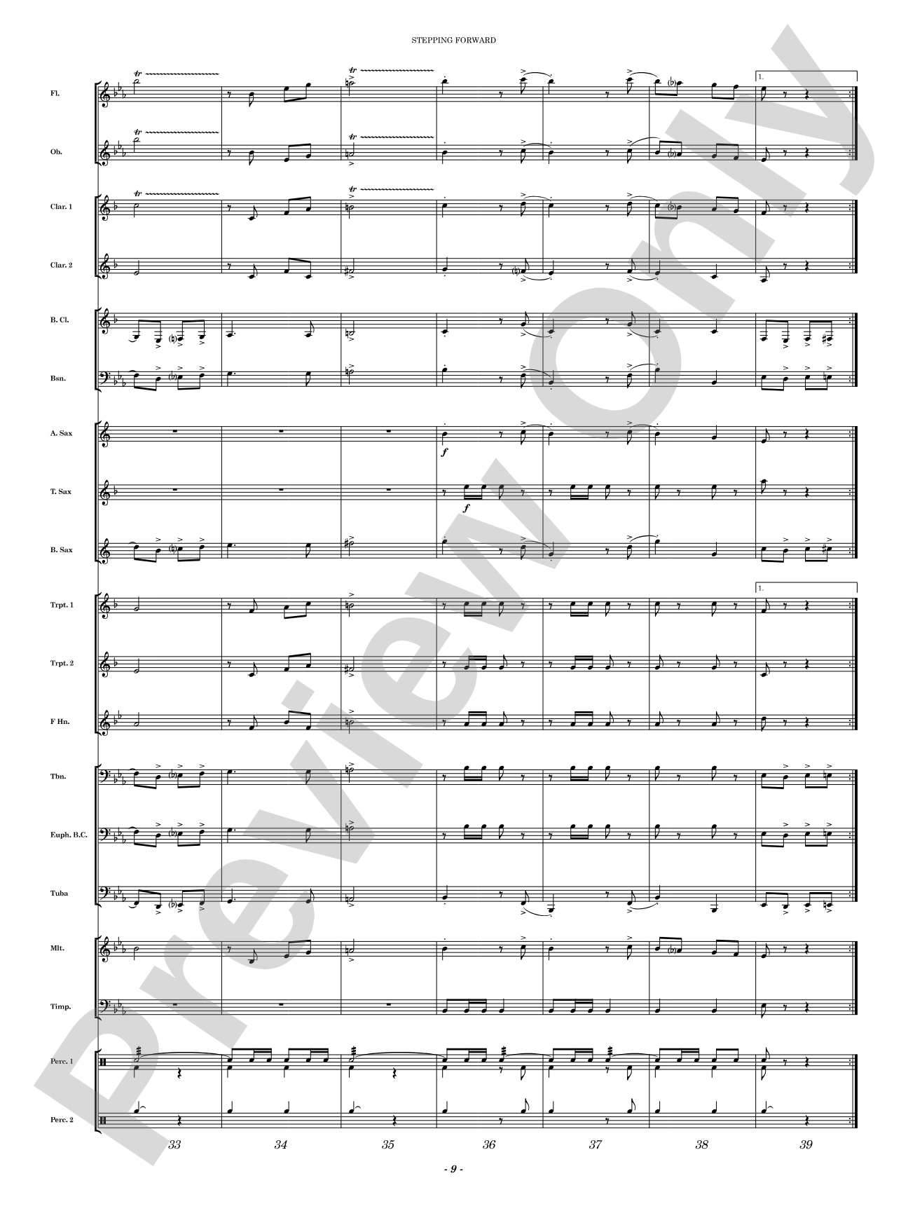 Stepping Forward: Concert Band Conductor Score & Parts
