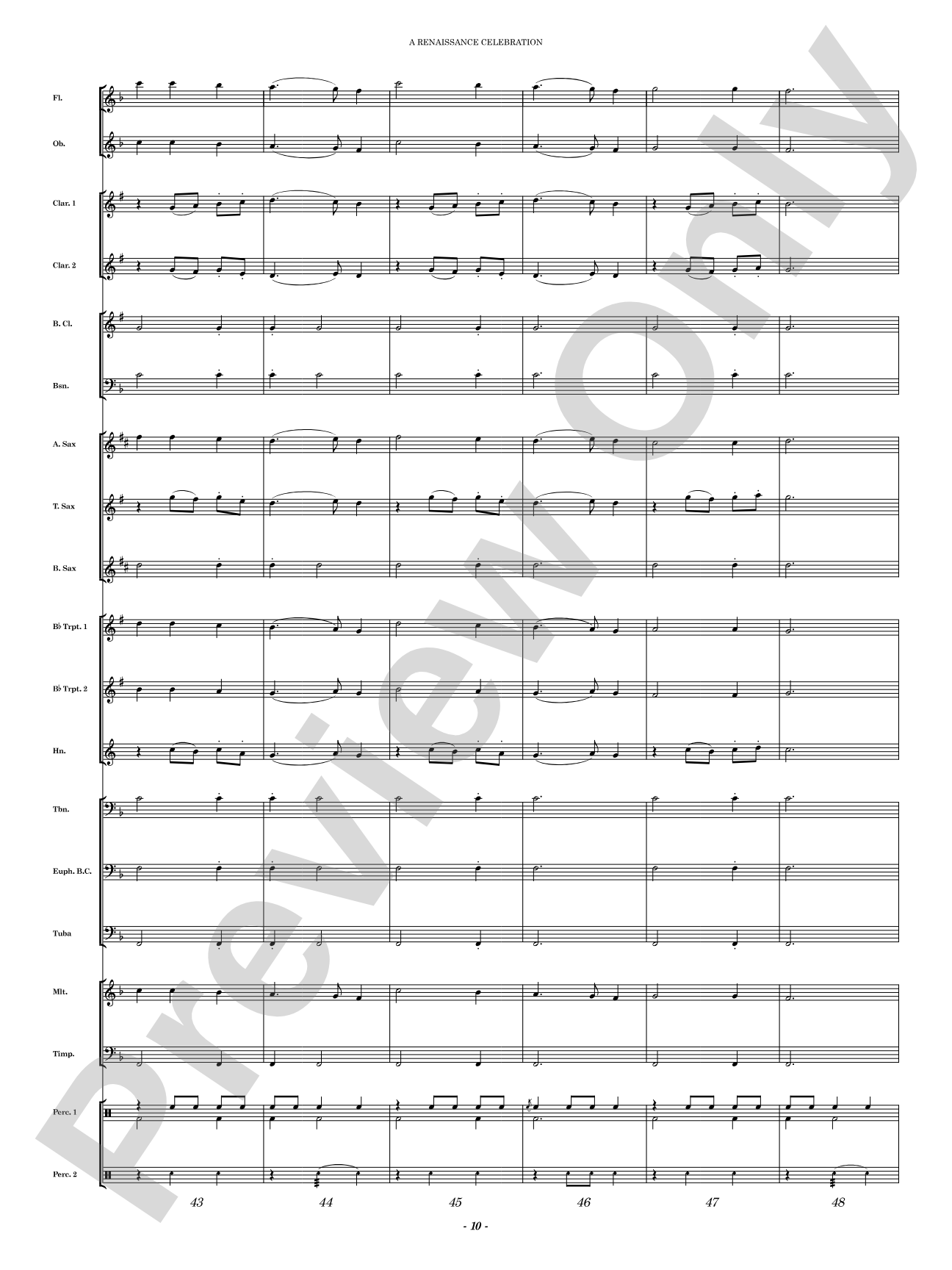 A Renaissance Celebration: Concert Band Conductor Score & Parts