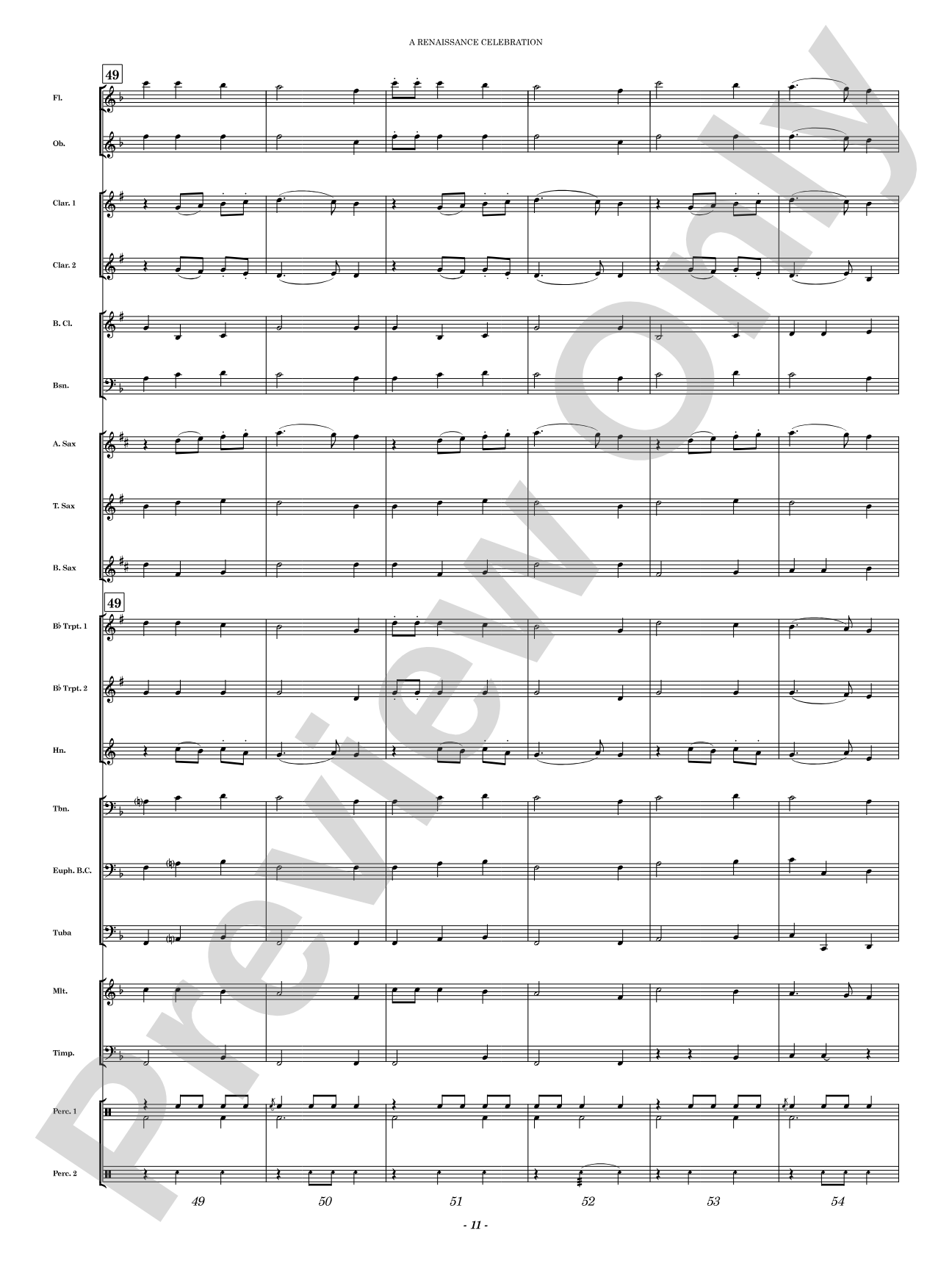 A Renaissance Celebration: Concert Band Conductor Score & Parts