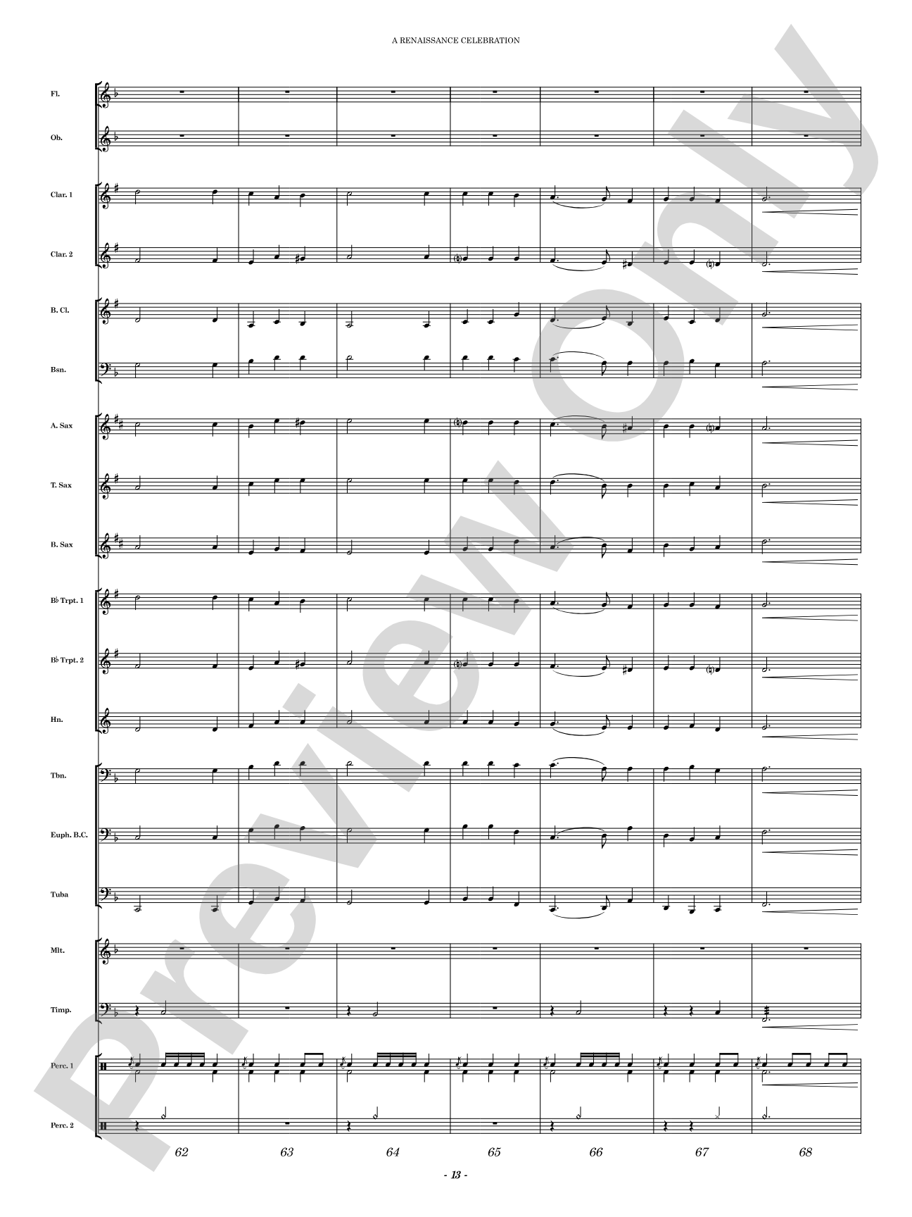 A Renaissance Celebration: Concert Band Conductor Score & Parts