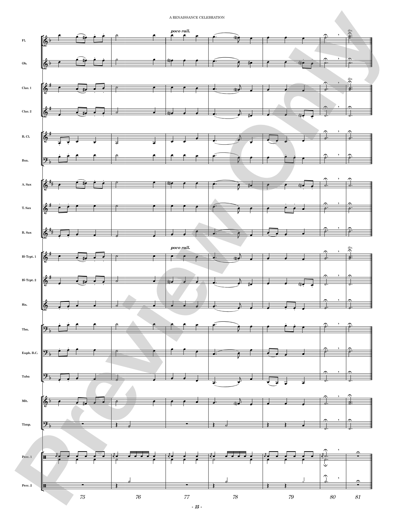 A Renaissance Celebration: Concert Band Conductor Score & Parts