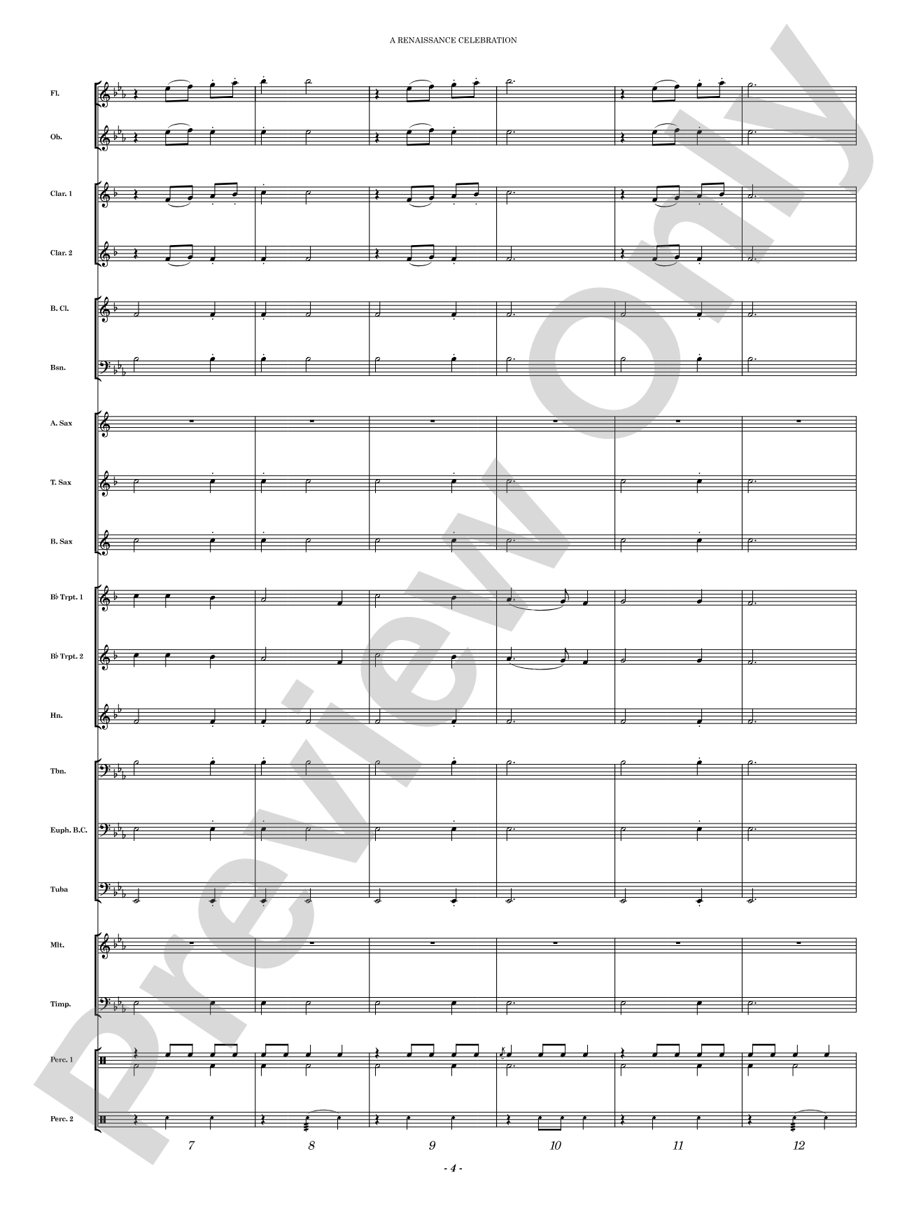 A Renaissance Celebration: Concert Band Conductor Score & Parts