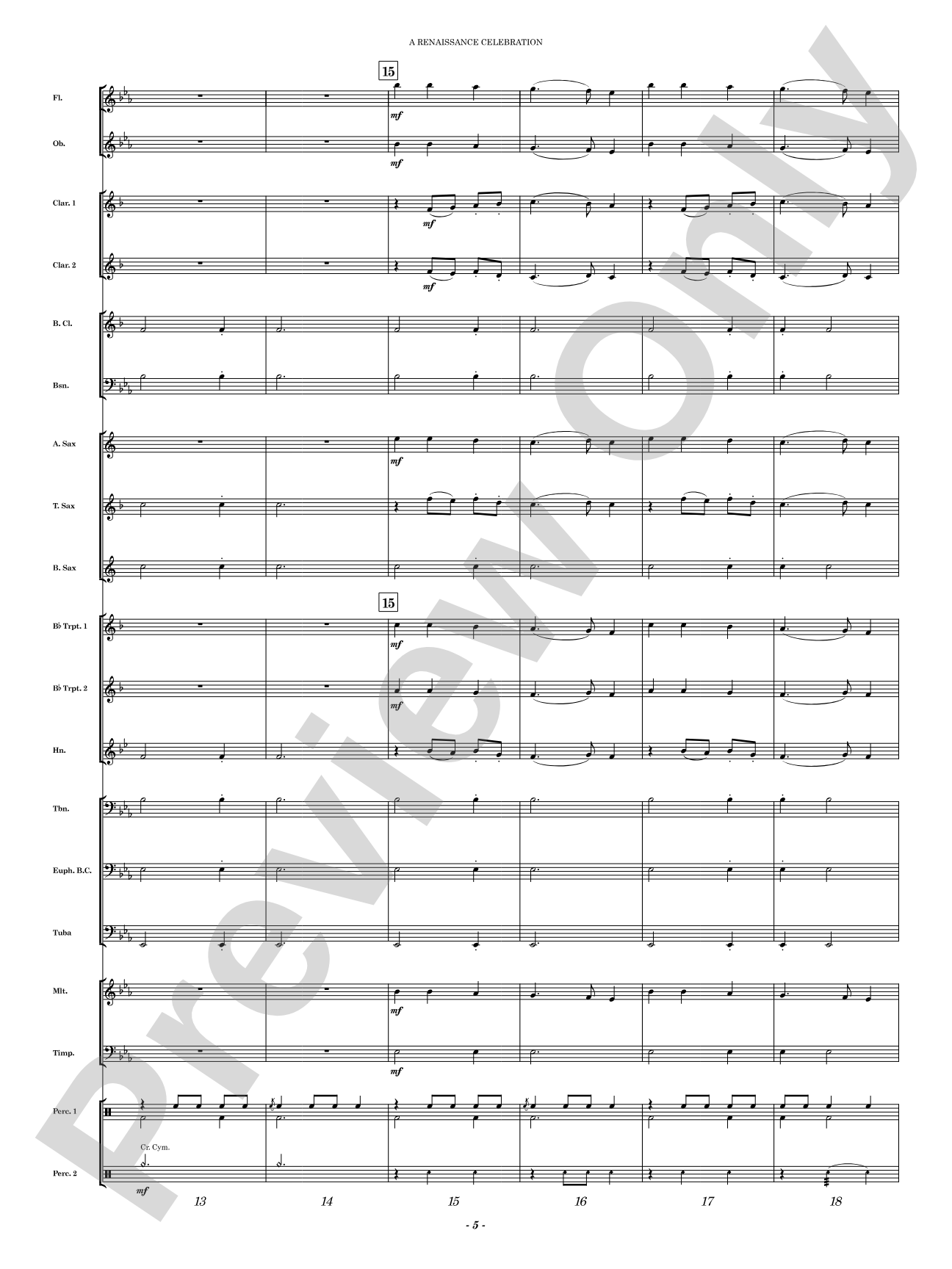 A Renaissance Celebration: Concert Band Conductor Score & Parts