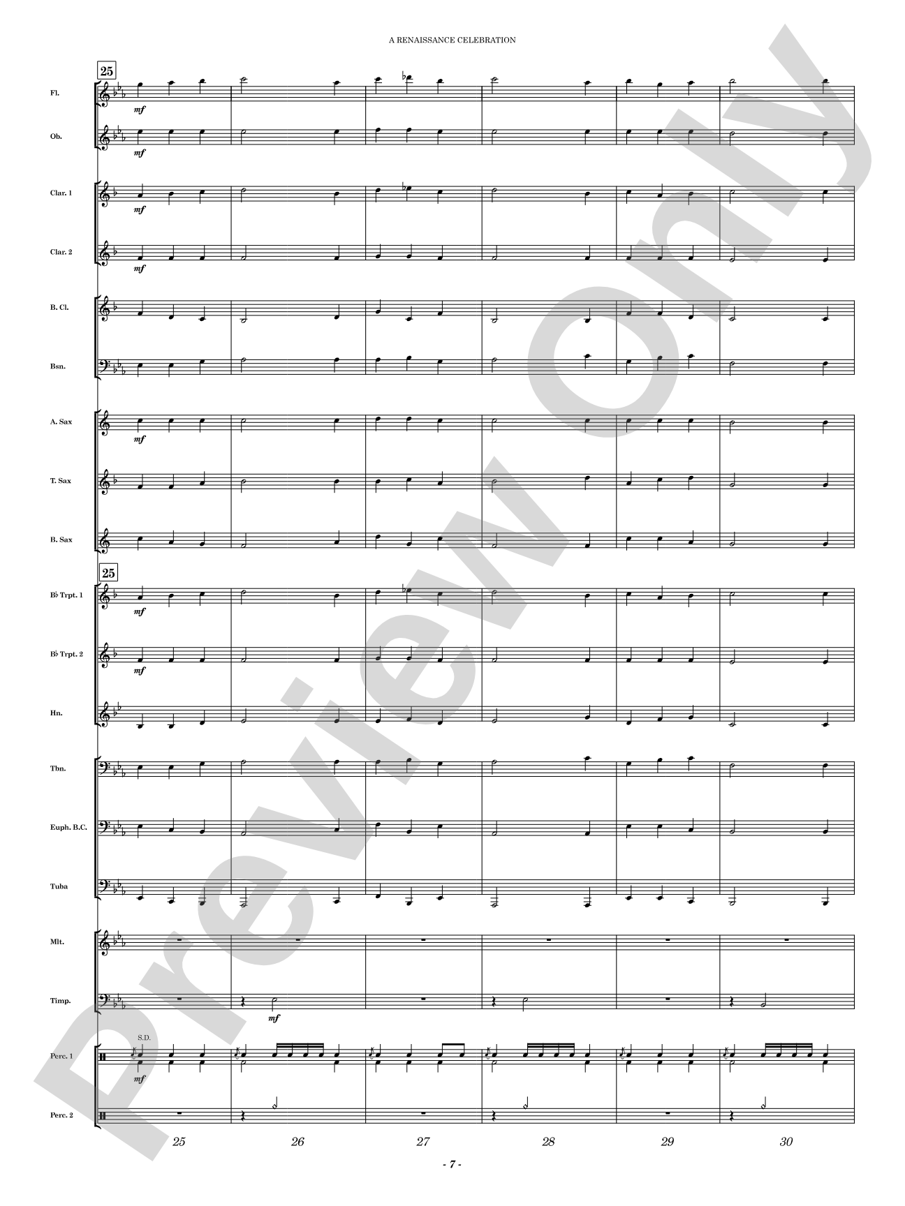 A Renaissance Celebration: Concert Band Conductor Score & Parts