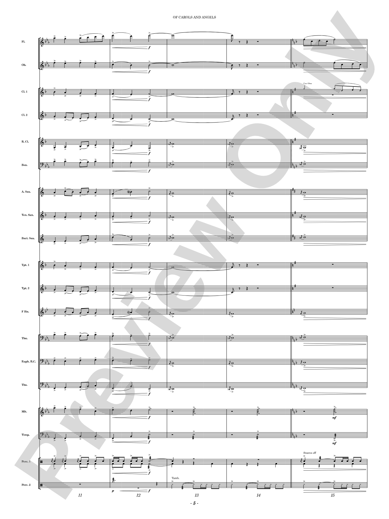 Of Carols and Angels: Concert Band Conductor Score & Parts